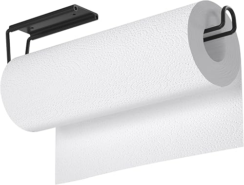 Antimbee Soporte para toallas de papel para rollos de toallas de papel en la cocina, soporte para toallas de papel debajo del gabinete o montaje en