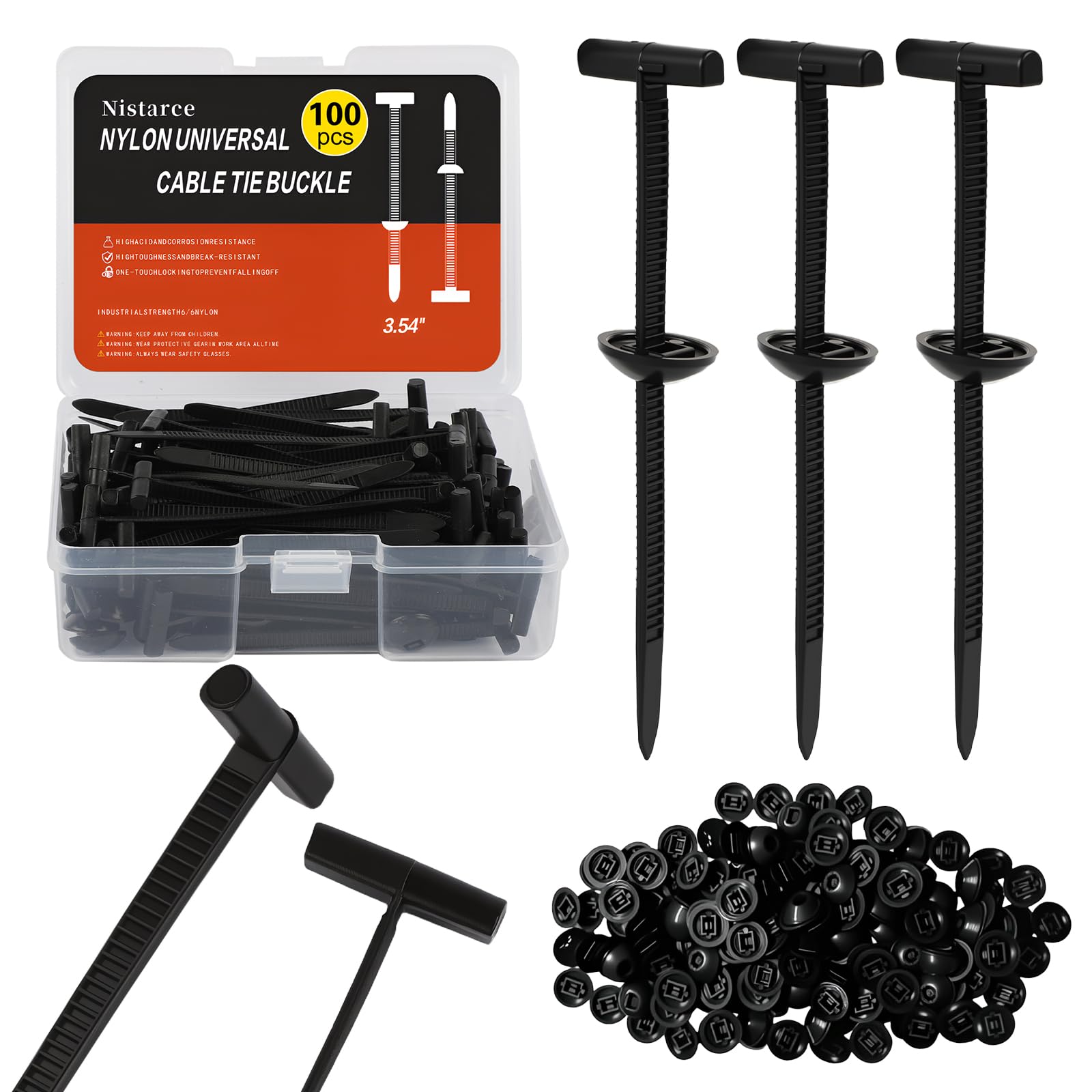 Amazon.com: Upgrade Nylon Universal Cable Tie Buckle with Clear