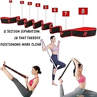 Vista 6 de Bandas de resistencia numeradas para glúteos y yoga, bandas de resistencia con asas para brazos, bandas ajustables para estiramiento de cuerpo