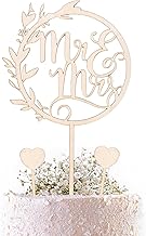 Mr & Mrs Wedding Cake Decoration, Wedding Cake Decoration with 2 Hearts for Writing, Beautiful Wedding Cake Decoration Suitable for a Proposal Wedding Engagement Anniversary