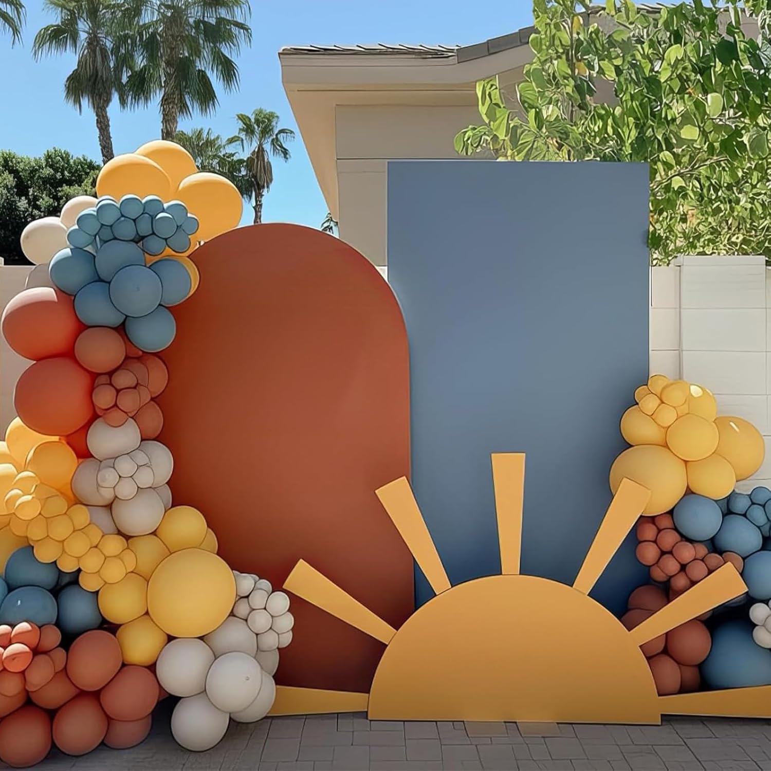 Boho Rainbow Balloons 60 Pcs Retro Teal Blue Blush Pink Dark Light Orange Yellow Sage Green Dusty Blue Balloon Colorful Balloons for Thanksgiving Fall Autumn Baby Shower Decor Safari Birthday - Image 5