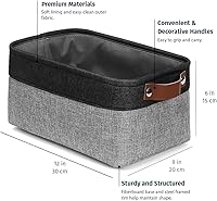 Vista 96 de OrganiHaus Narrow Storage Bins 15x06in, Small Closet Bins for Shelves, Bathroom Storage Baskets for Shelves, Narrow Baskets, Fabric Organizer with