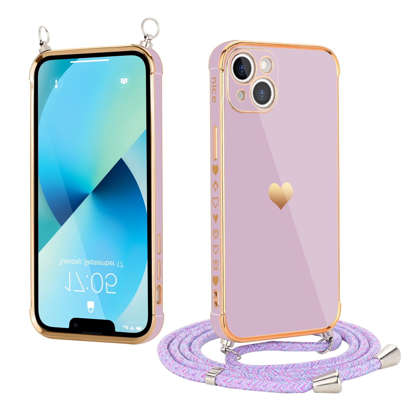 Urarssa Handykette kompatibel mit iPhone 13 Hülle mit Band G