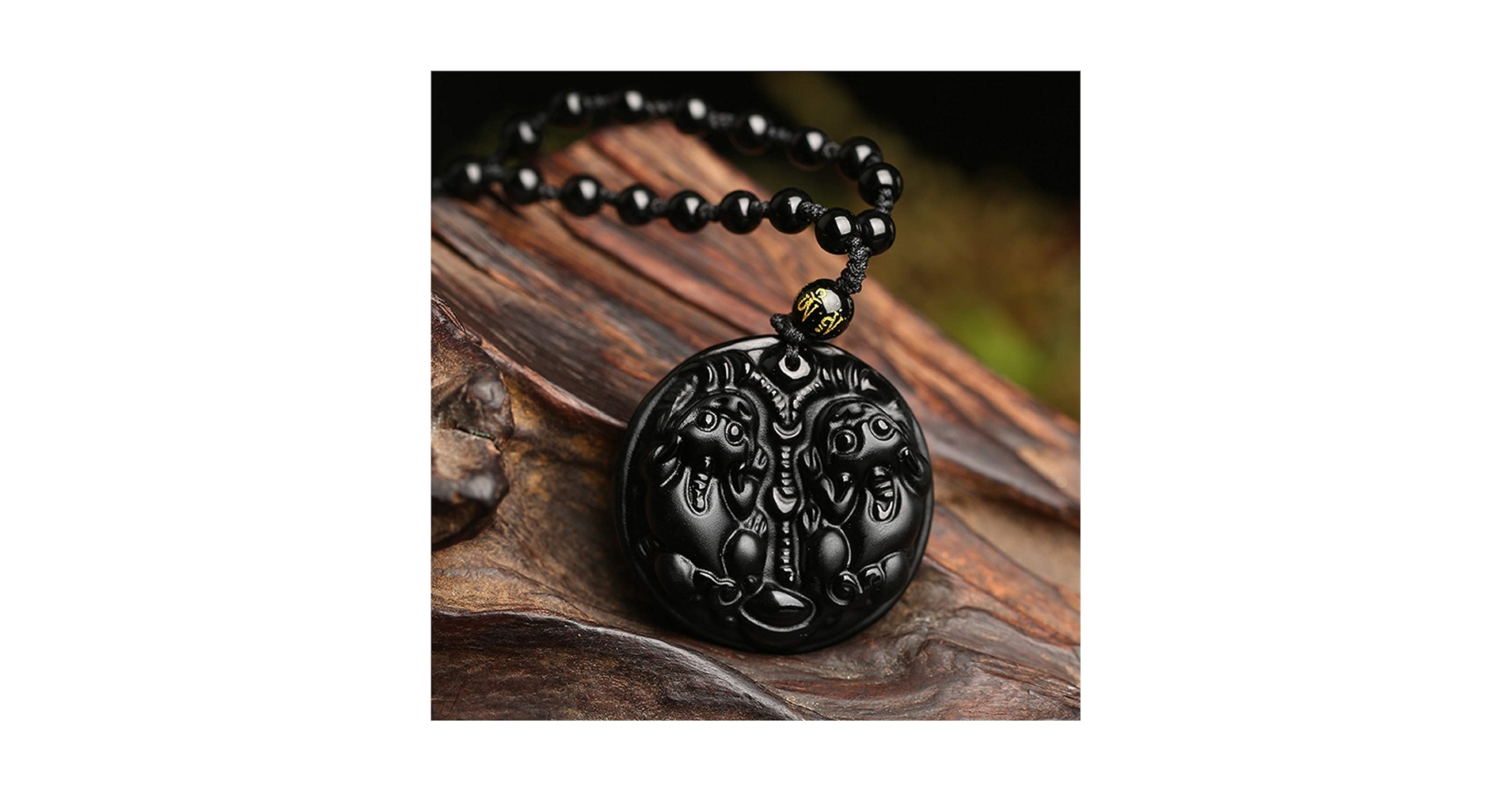 Amazon.co.jp: ネックレス 風水富黒黒曜石ペンダントネックレス