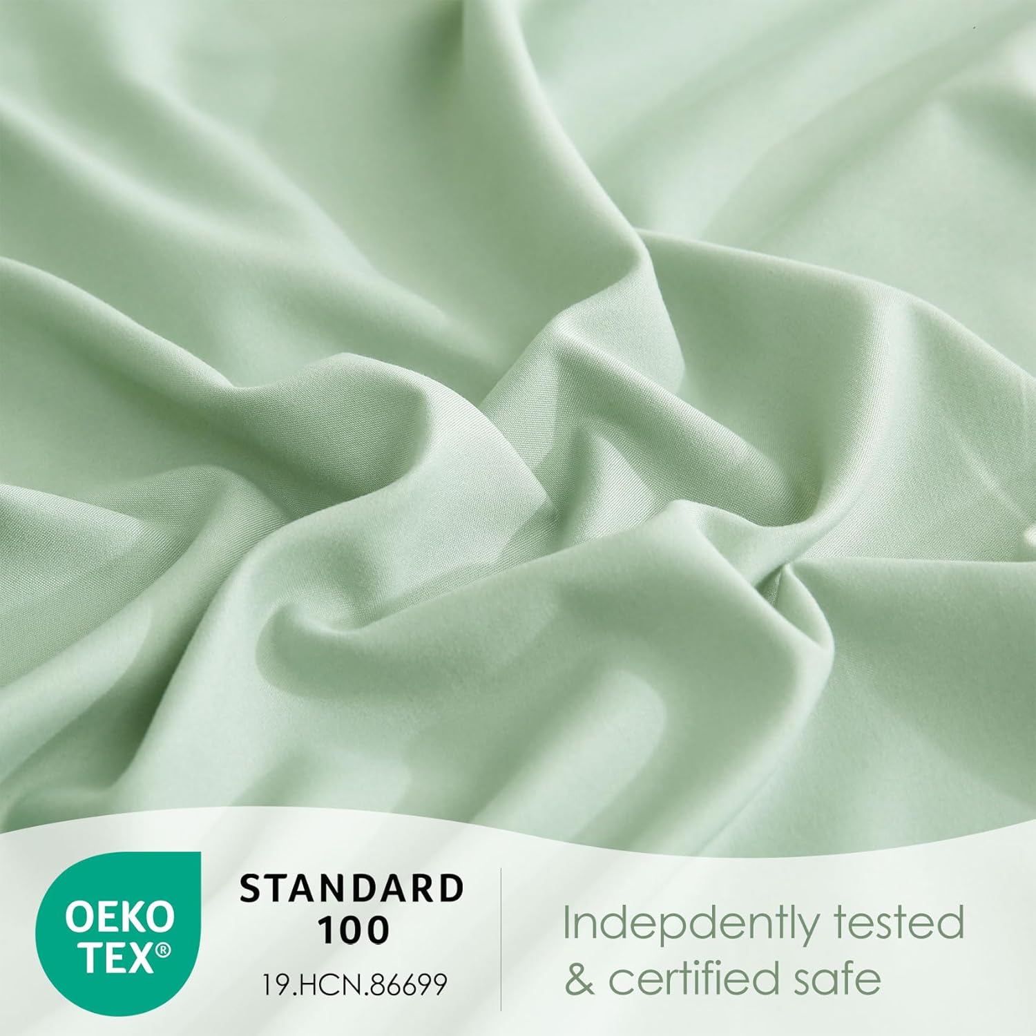 JSD Sage Green Twin Sheet Set with Side Pocket Corner Straps, 3 Piece Soft Kids Microfiber Bed Sheets Extra Deep Pocket - Image 4