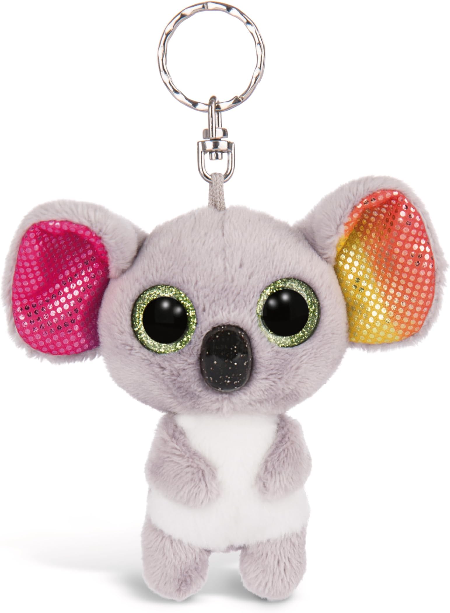 Nici 46310 Glubschis Keyring Koala Miss Crayon 9cm, Cartoon, Grey/Multi-coloure, One Size