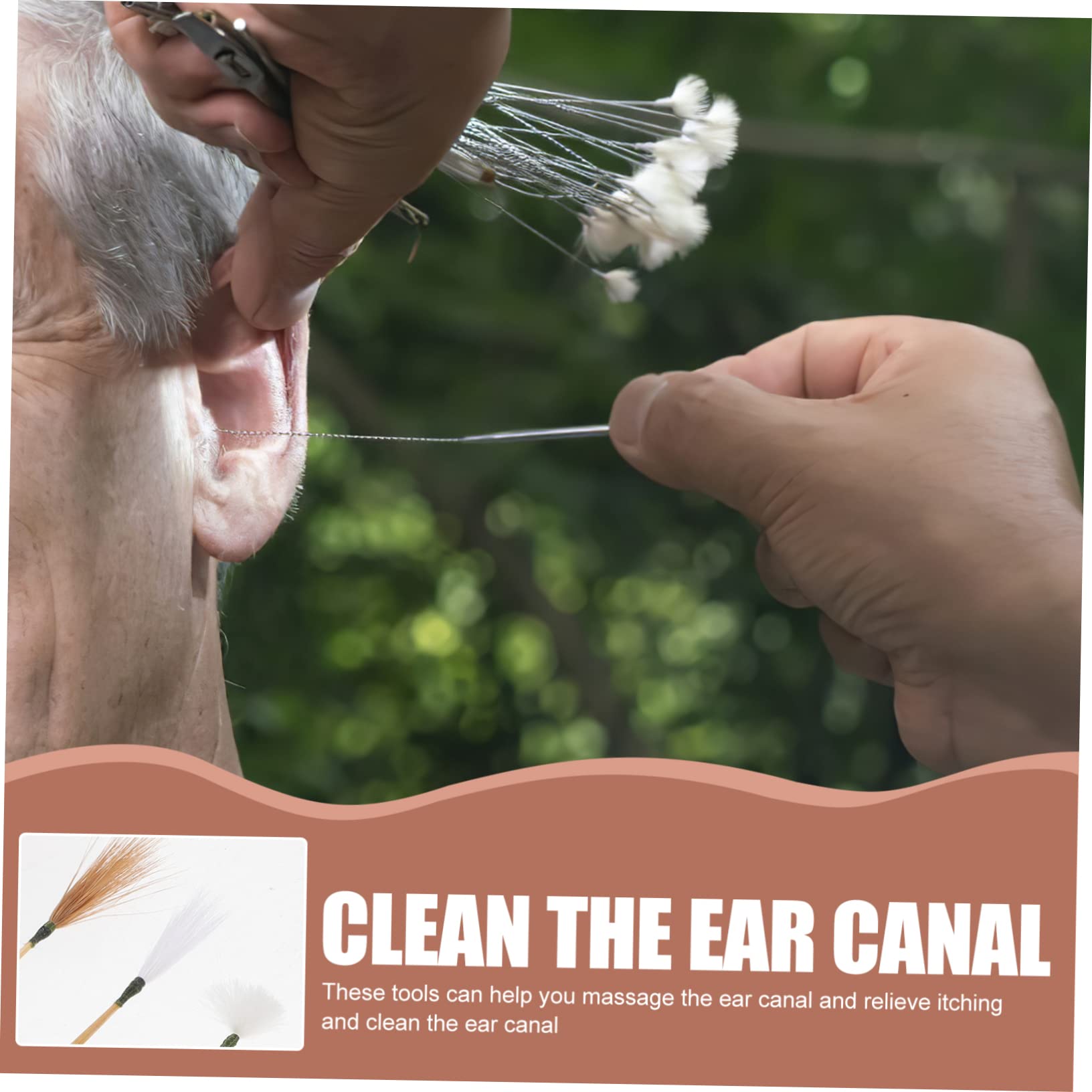 ORFOFE Bamboo Ear Cleaning Kit Earwax Removal Tool Set for Adults Ear Cleaning Device and Ear Spoon Easy to Use and Carry