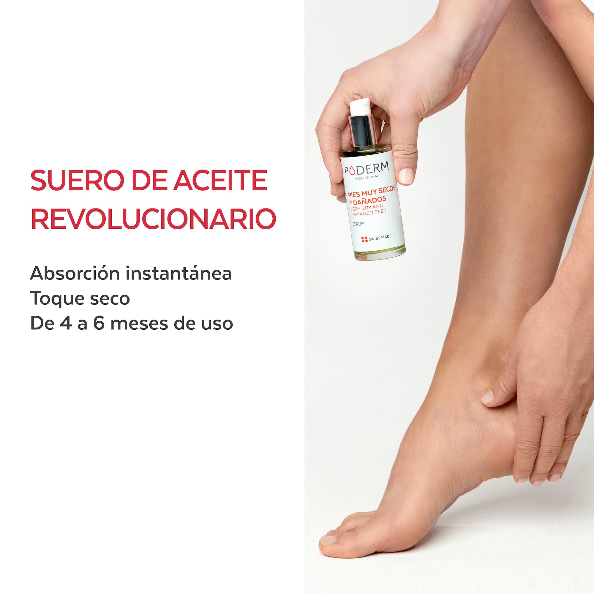 PODERM - PIES MUY SECOS Y DAÑADOS - Repara y nutre intensamente durante 24 horas - Pies visiblemente reparados en 7 días - Ingredientes 100% naturales - Cuidado de los pies - Swiss Made