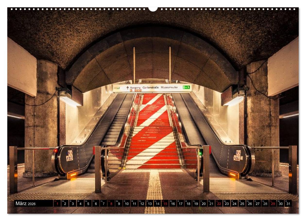Frankfurt - mit der U-Bahn erfahren (hochwertiger Premium Wandkalender 2026 DIN A2 quer), Kunstdruck in Hochglanz: Impressionen aus der Frankfurter Unterwelt