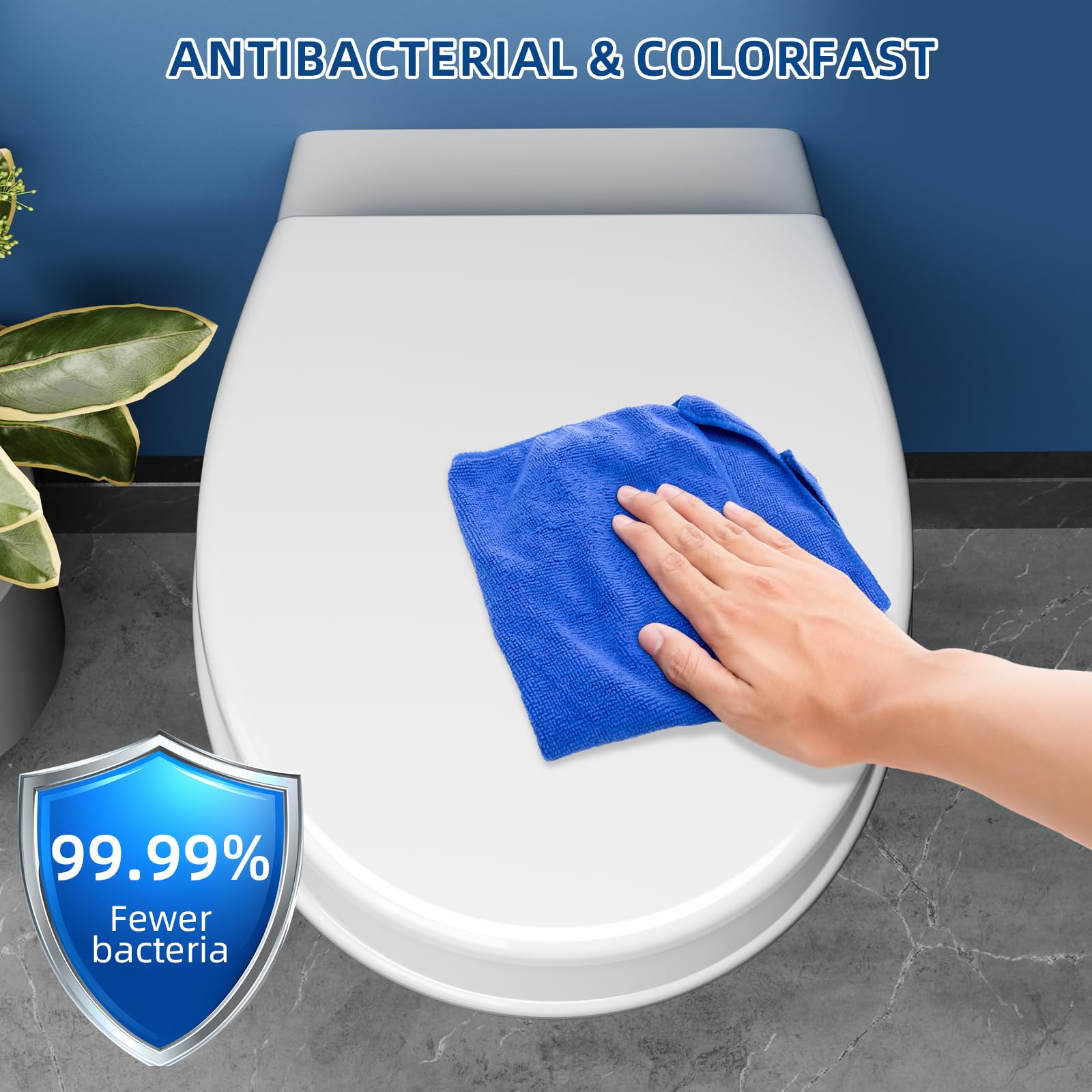 Rialzo sedile WC 7,5 cm in Duroplast – Sedile WC rialzato per una seduta comoda con abbassamento automatico – Portata fino a 250 kg, bianco (fissaggio inferiore)