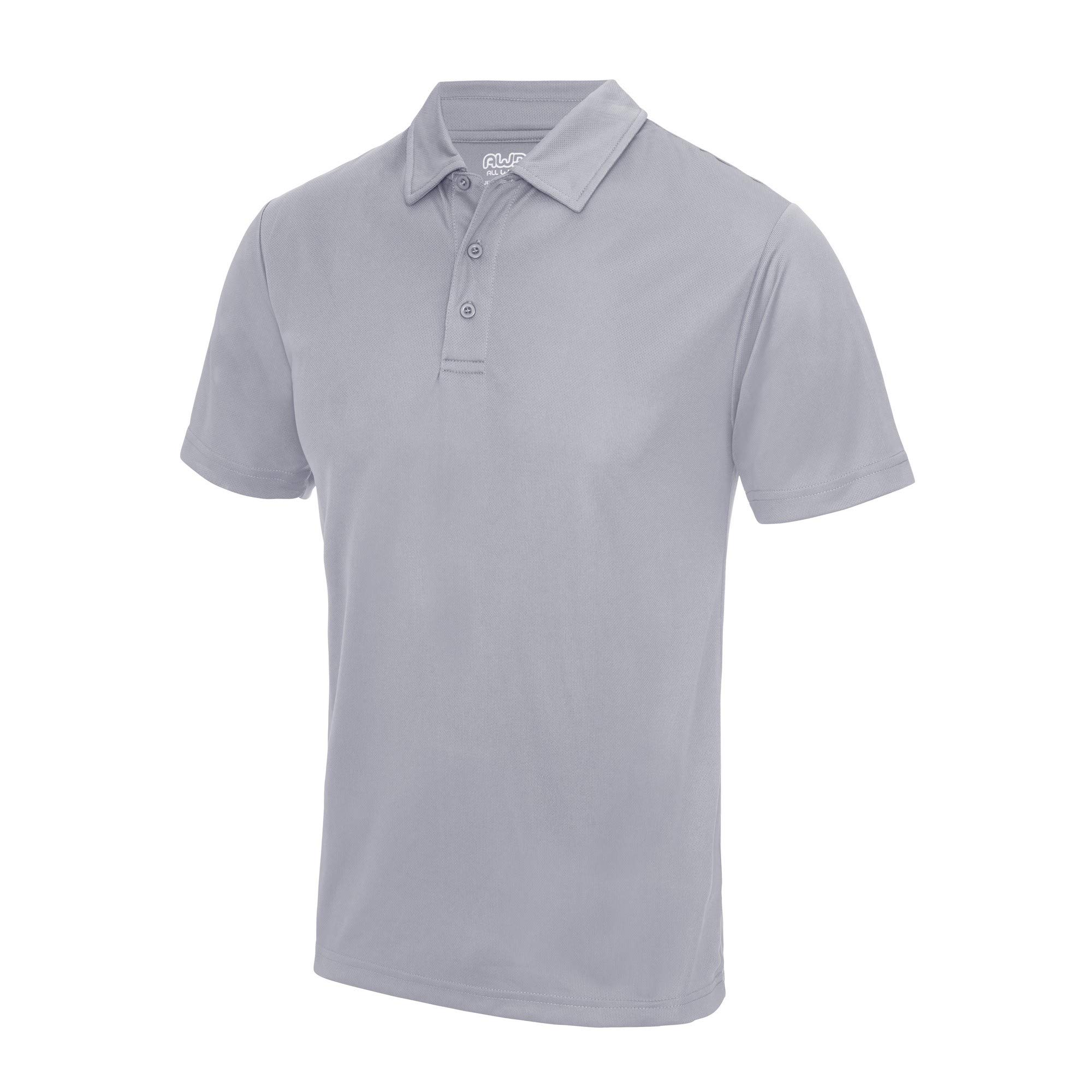 Just Cool Men's Gris Polyester Polo Cool