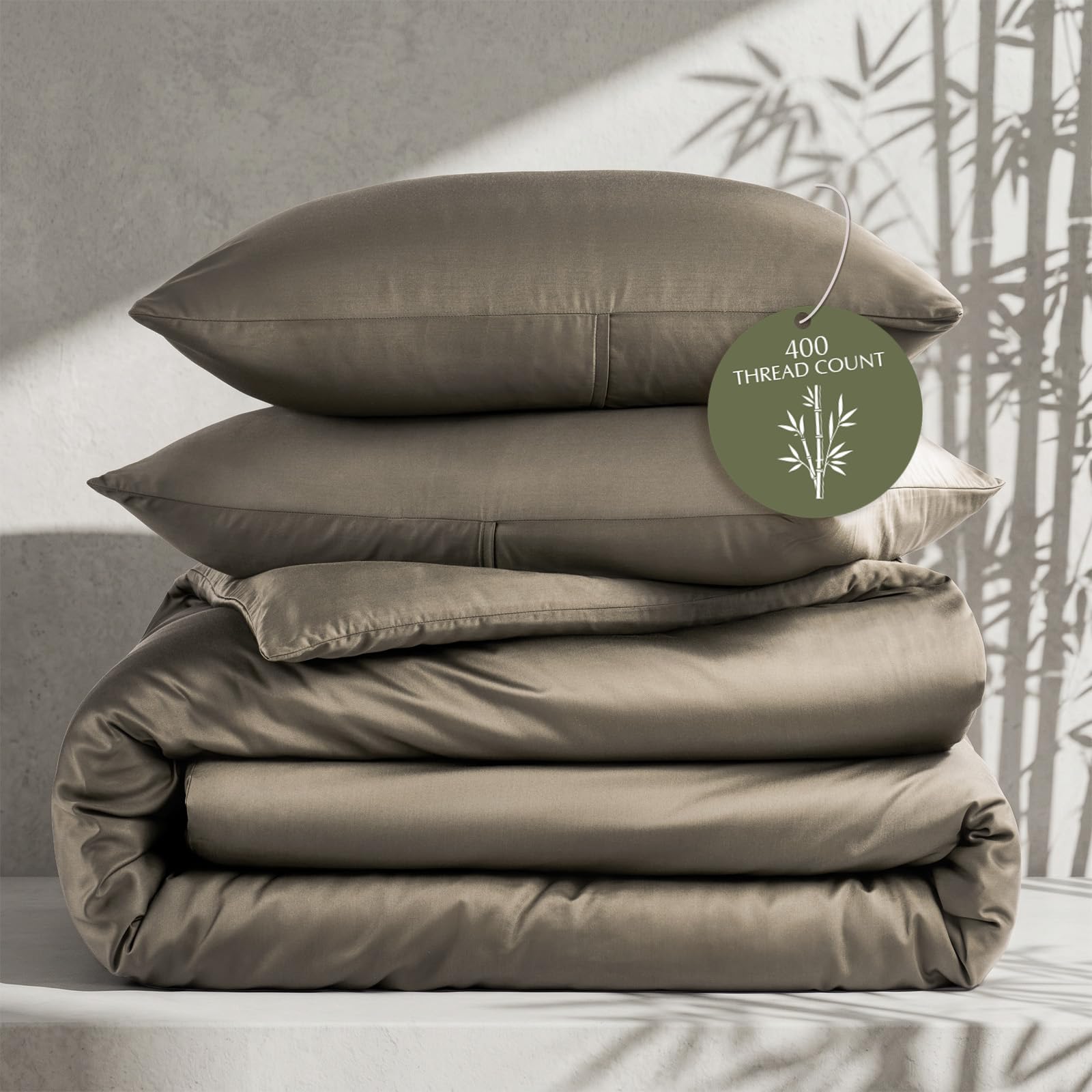 Photo 1 of EverGrace Bamboo Duvet Cover Set King Mocha Brown sealed