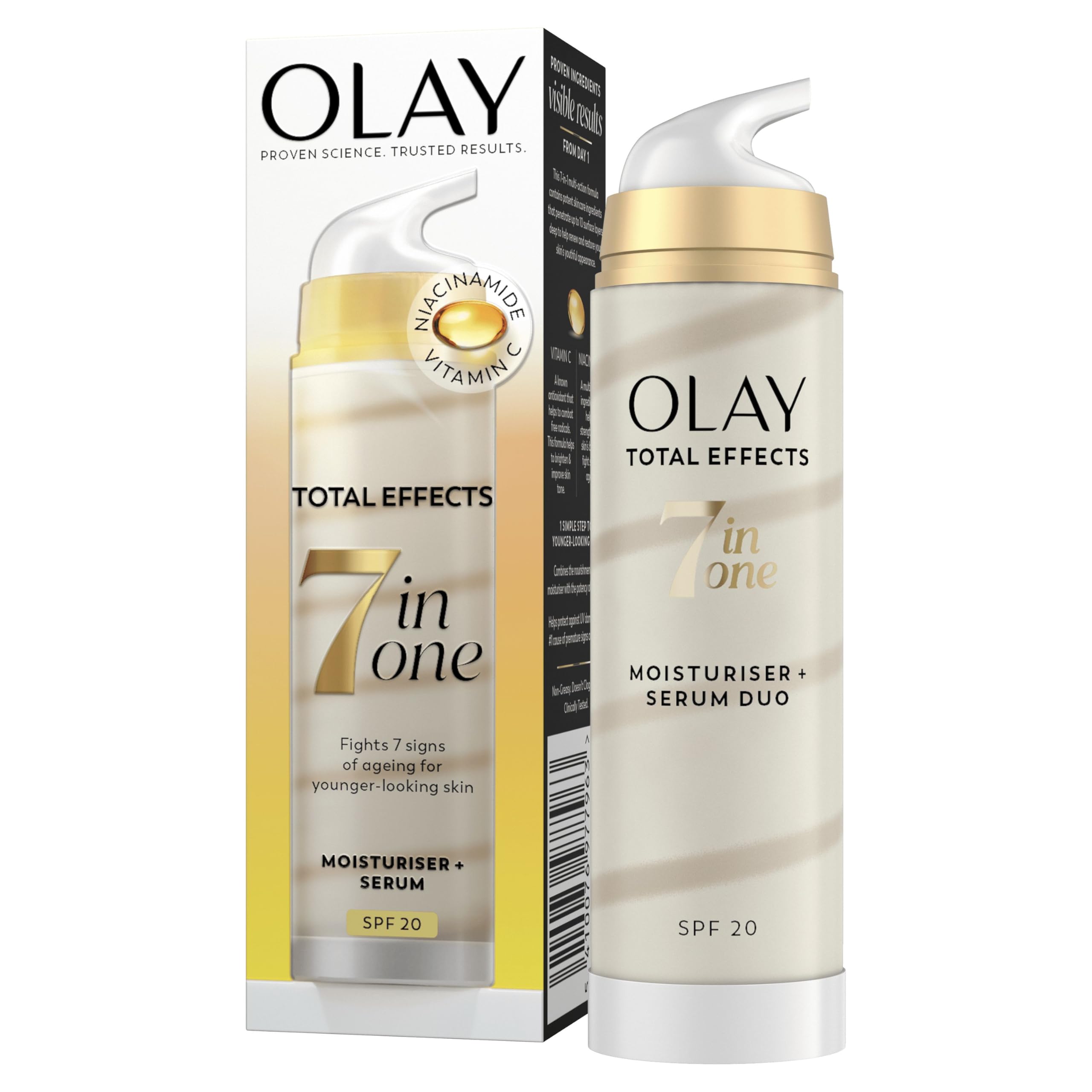 Olay Total Effects AntiAgeing Moisturiser And Serum Duo SPF 20, 40 ml