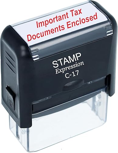 StampExpression - Sello de goma autoentintado para documentos fiscales importantes para oficina cerrada - Tinta roja (A-5987)