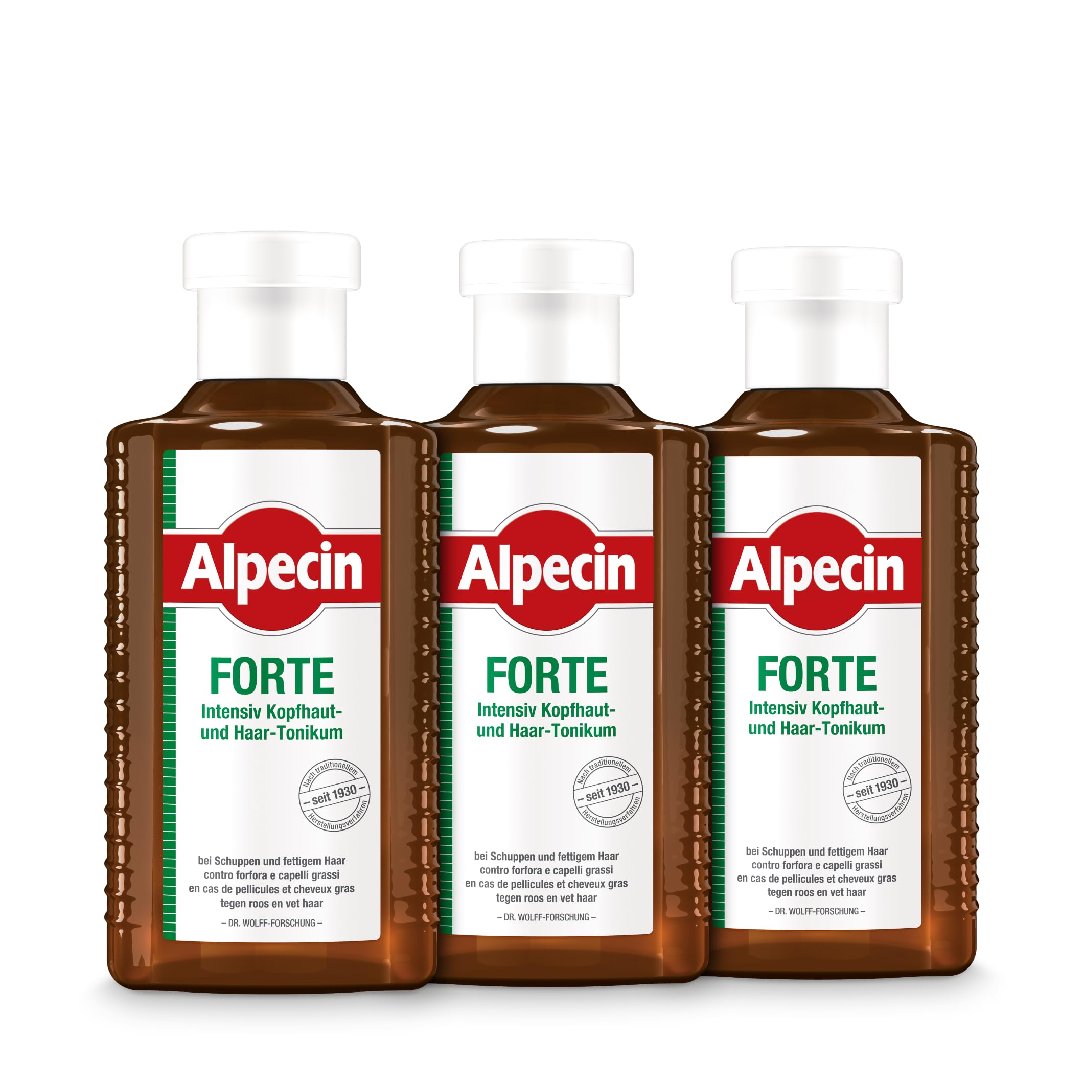 Alpecin FORTE, 3 x 200 ml - Das Tonikum gegen Schuppen und häufigen Haarausfall