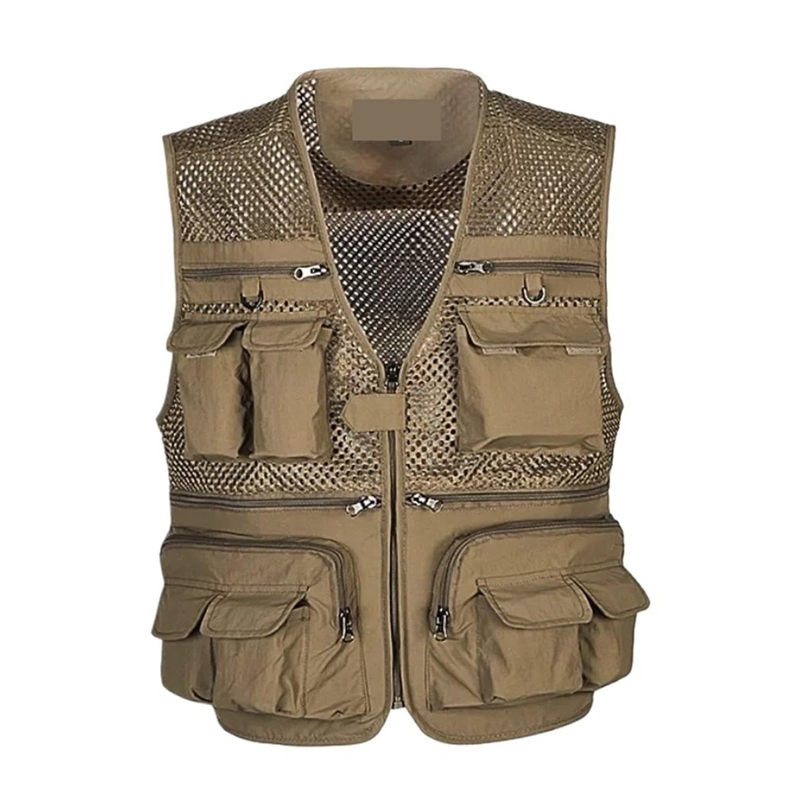 Werkzeugweste Plus Size Men's Vest Mesh Waistcoat Summer Tool Multi Pocket Work Wear Big Large Cargo Sleeveless Jacket Male Fishing Quick Dry