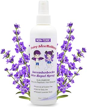 Fairy LiceMothers LavenderLocks Lice Prevention Spray - Head Lice Treatment for Kids & Adults - Prevent Lice Infestation with Lavender Oil - Gentle Lice Spray for Hair - Treats Lice Eggs - 8 fl oz