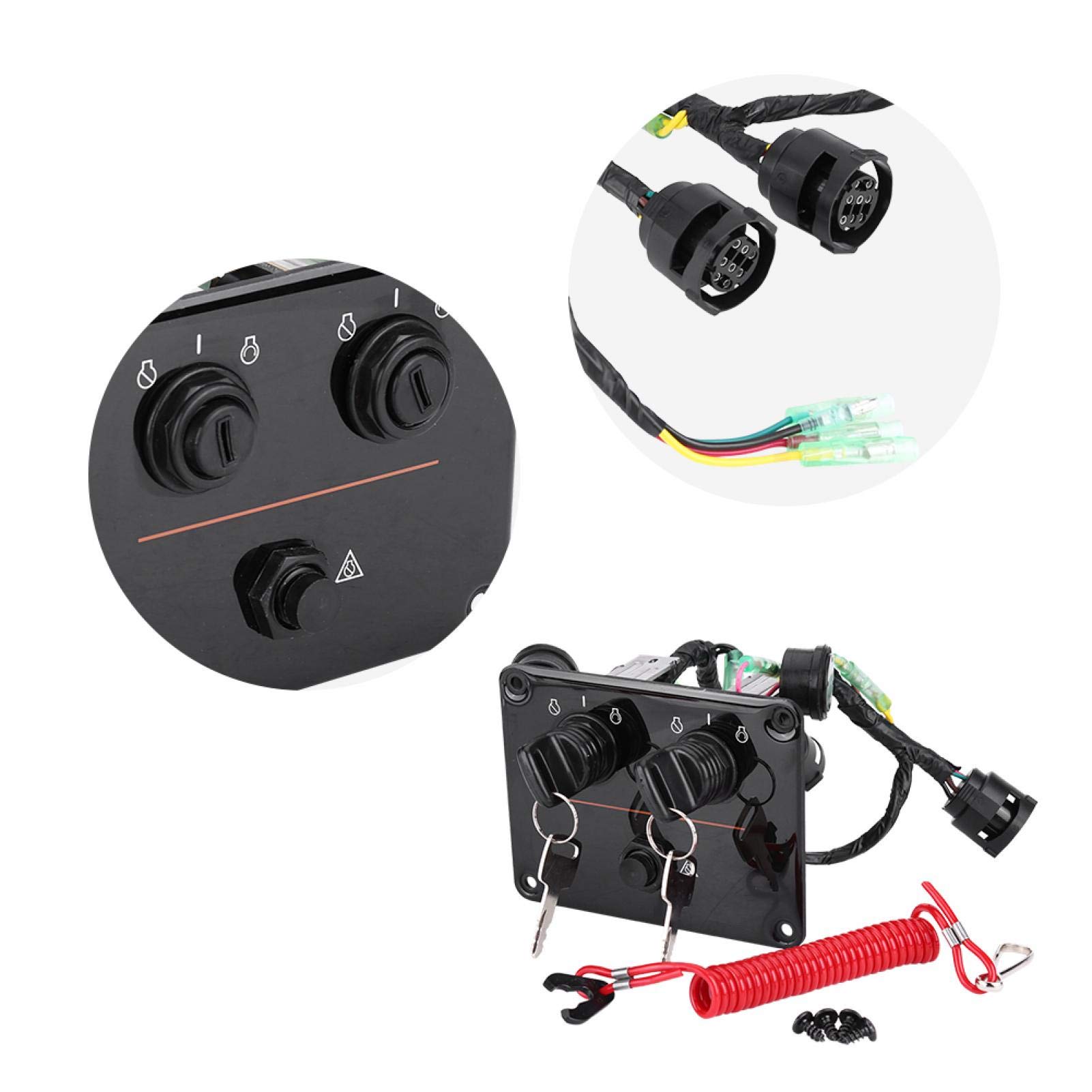 Interruptor de motor, Penel del motor, Conjunto de interruptor de panel de interruptor de llave de motor dual para motores fuera de borda 6K1-82570-08-00