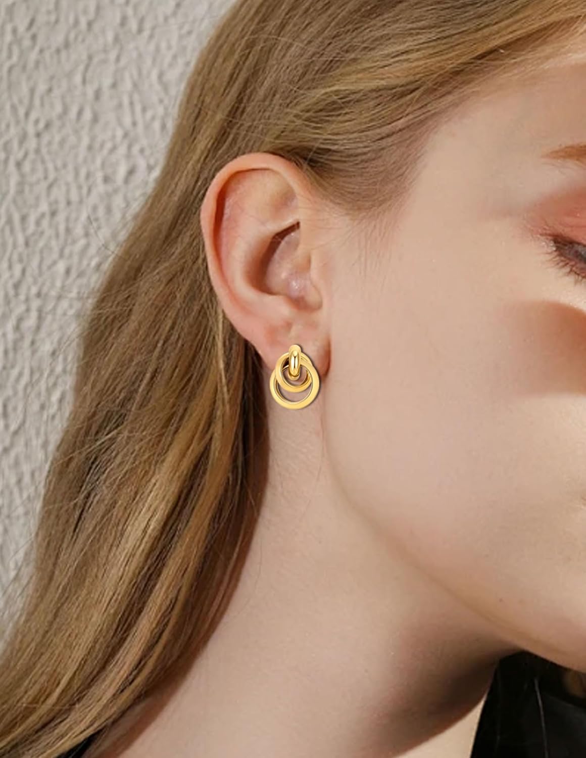 Akeoqi 6 Pairs Gold Knot Earrings for Women Chunky Statement Drop Dangle Earring Studs Geometric Twisted Long Link Hoop Earrings Jewelry Gifts - Image 2