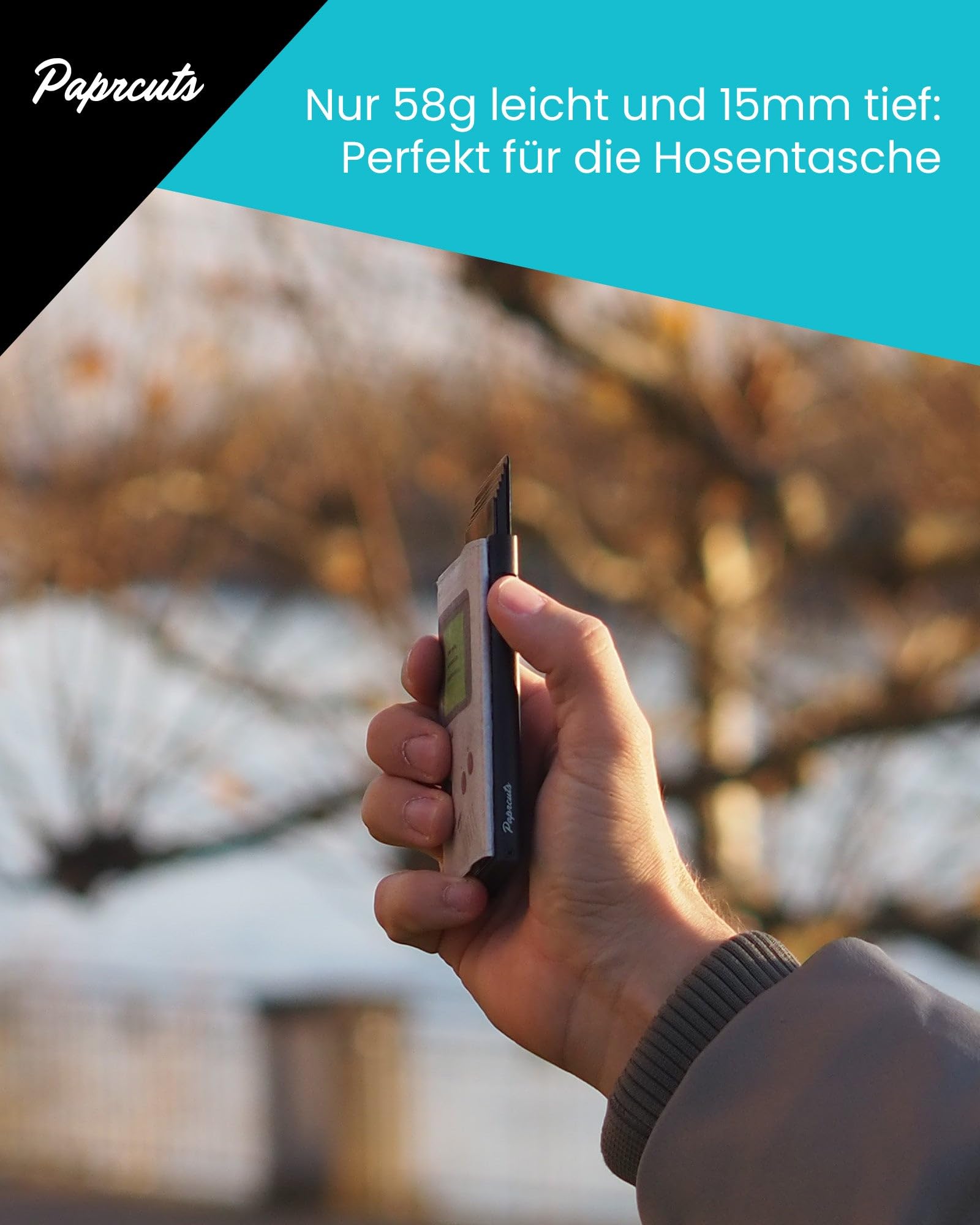 Paprcuts RFID Alu Kartenetui - Dünner Kartenhalter aus kratzfestem Aluminium und reißfestem HiTech Material Tyvek Bis zu 12 Karten & Geldscheine mit RFID Schutz Ultraleicht Unisex | Gameboy