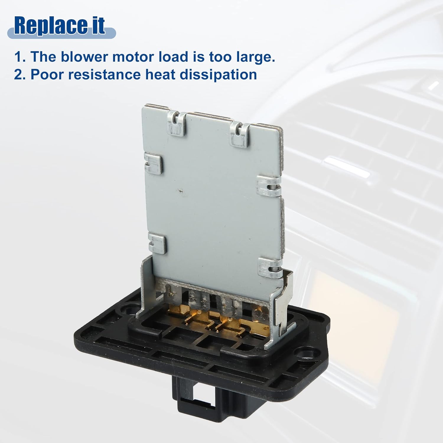 ACROPIX HVAC Blower Motor Resistor Replacement Fit for Hyundai Elantra - Pack of 1 Black Silver Tone