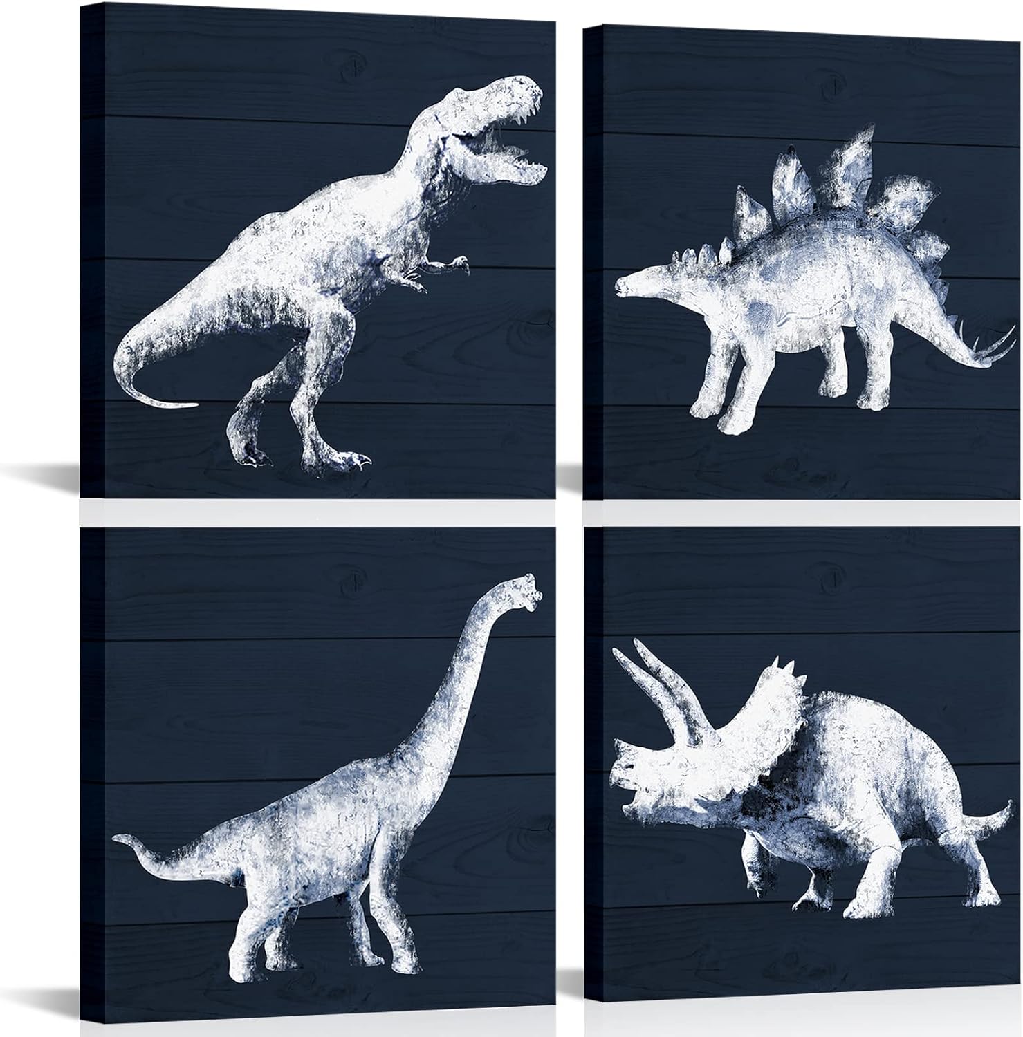 HOMEOART Dinosaur Boys Room Decor Navy Blue Dinosaur Poster