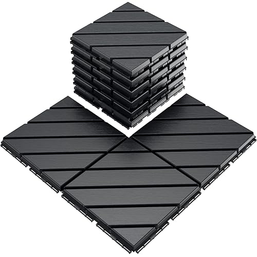 VANCASTLE 9 Pack Interlocking Deck Tiles, 12"x12" Patio Pavers, Heavy