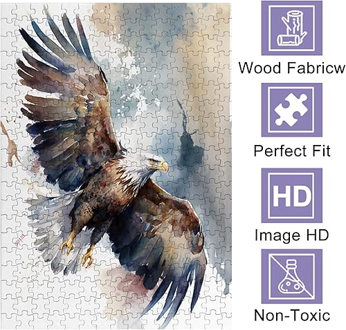 Miniatura 3 de Rompecabezas de animales de 1000 piezas, rompecabezas de águila para adultos, 20 x 28.8 pulgadas, rompecabezas único, difícil y desafío,