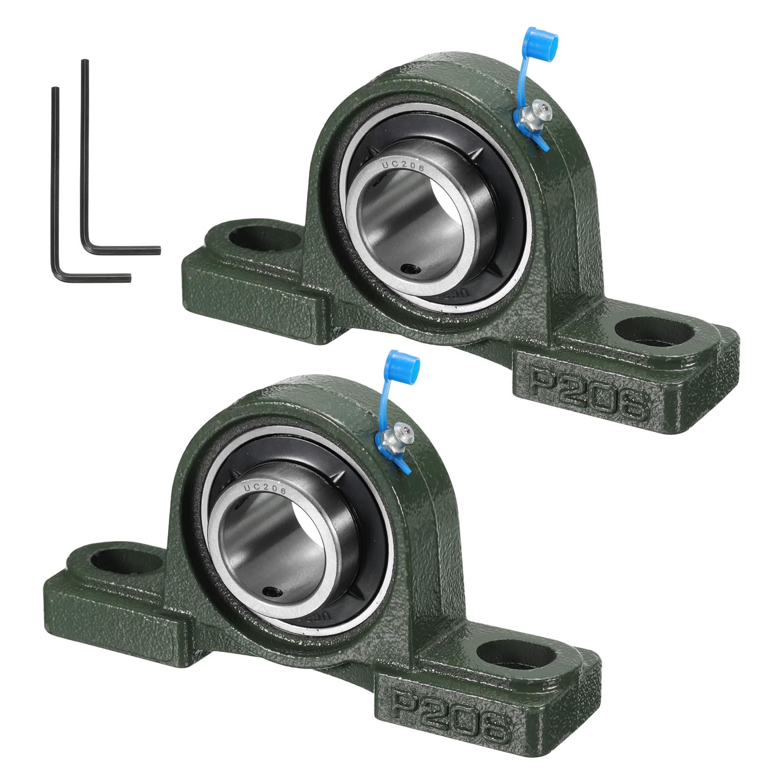 2pz UCP206 Cuscinetti a Blocchetto Cuscino con Foro 30mm Autoallineanti, Base in Ghisa Massiccia con Cuscinetti in Acciaio al Cromo