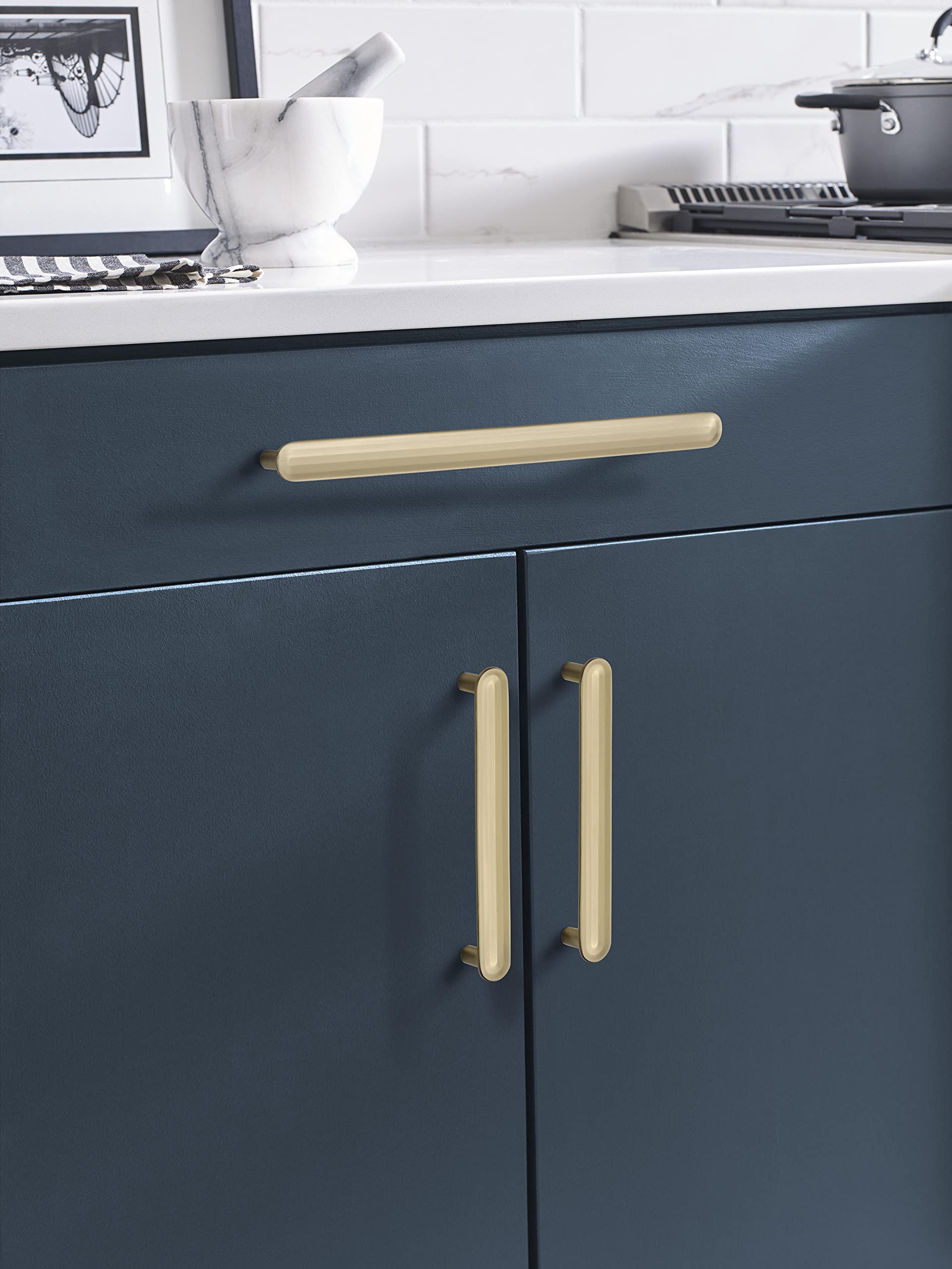 Amerock Concentric 5-1/16 in (128 mm) Center-to-Center Golden Champagne Cabinet Pull - Image 2