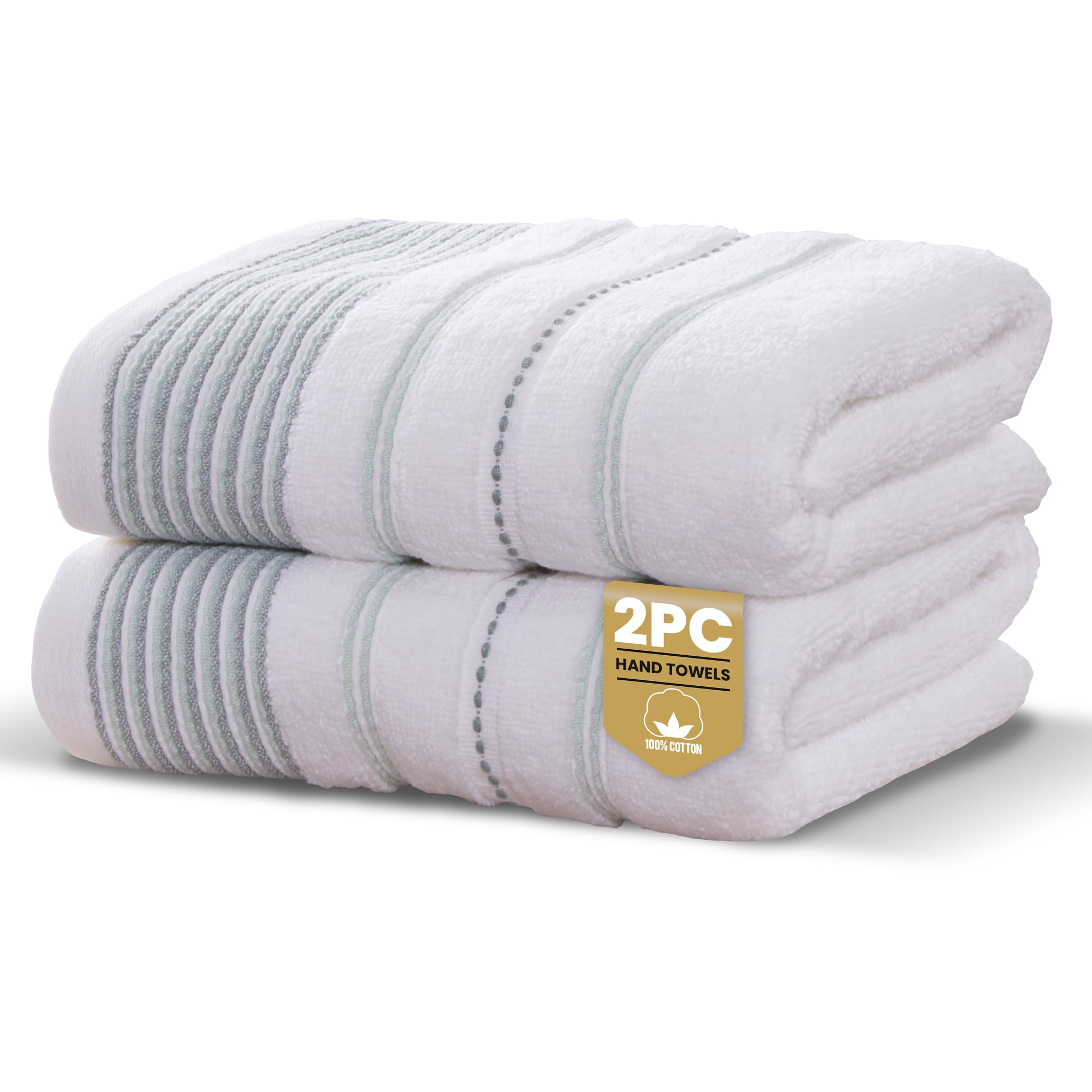 Rapport    Green Dakota Stripe 100% Cotton Towels (Green) in Size  Hand Towels, BrandAlley