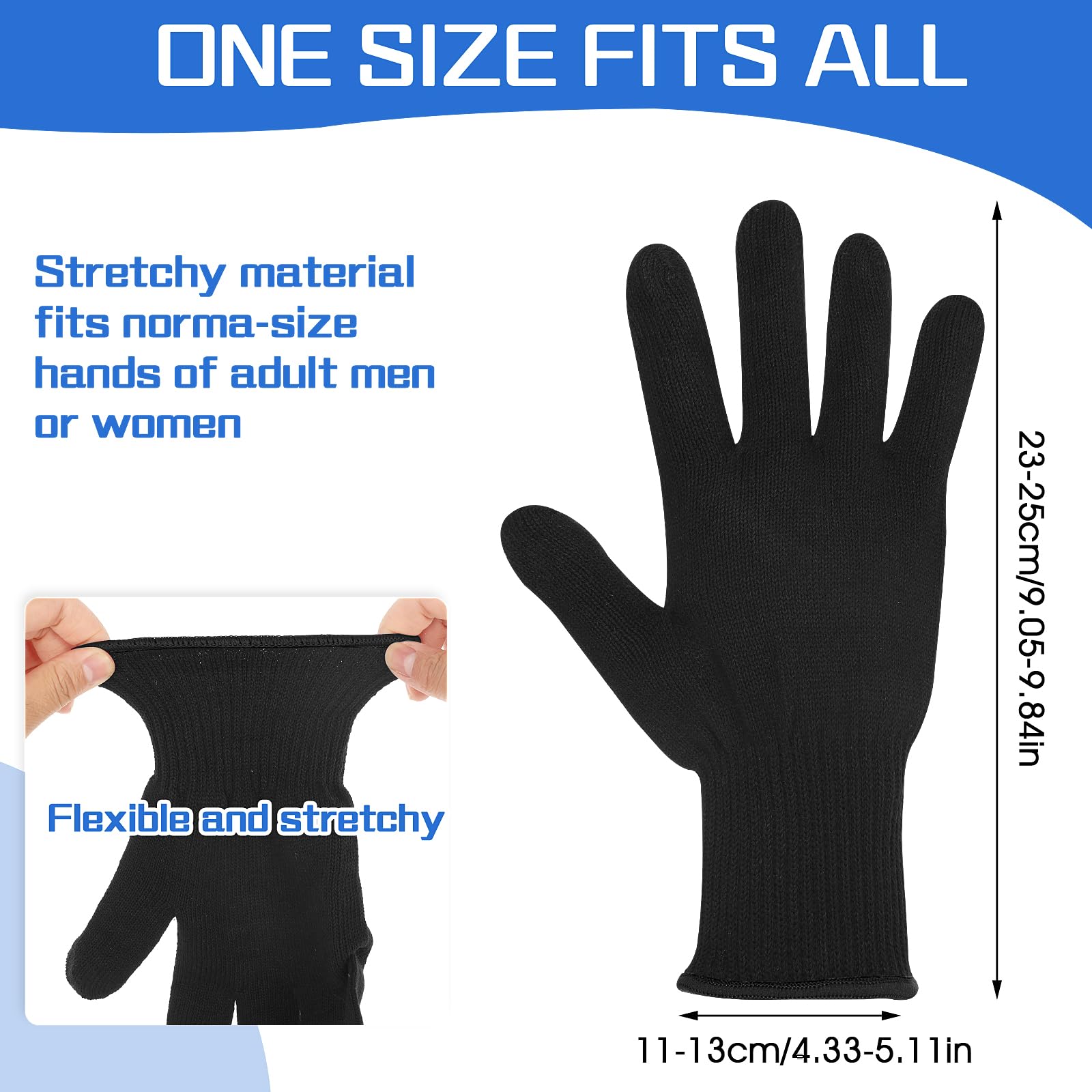 WLLHYF Lot de 2 gants professionnels résistants à la chaleur pour la coiffure - Blocage de la chaleur pour fers à friser et fers à friser - Gants résistants à la chaleur (2, bord noir)