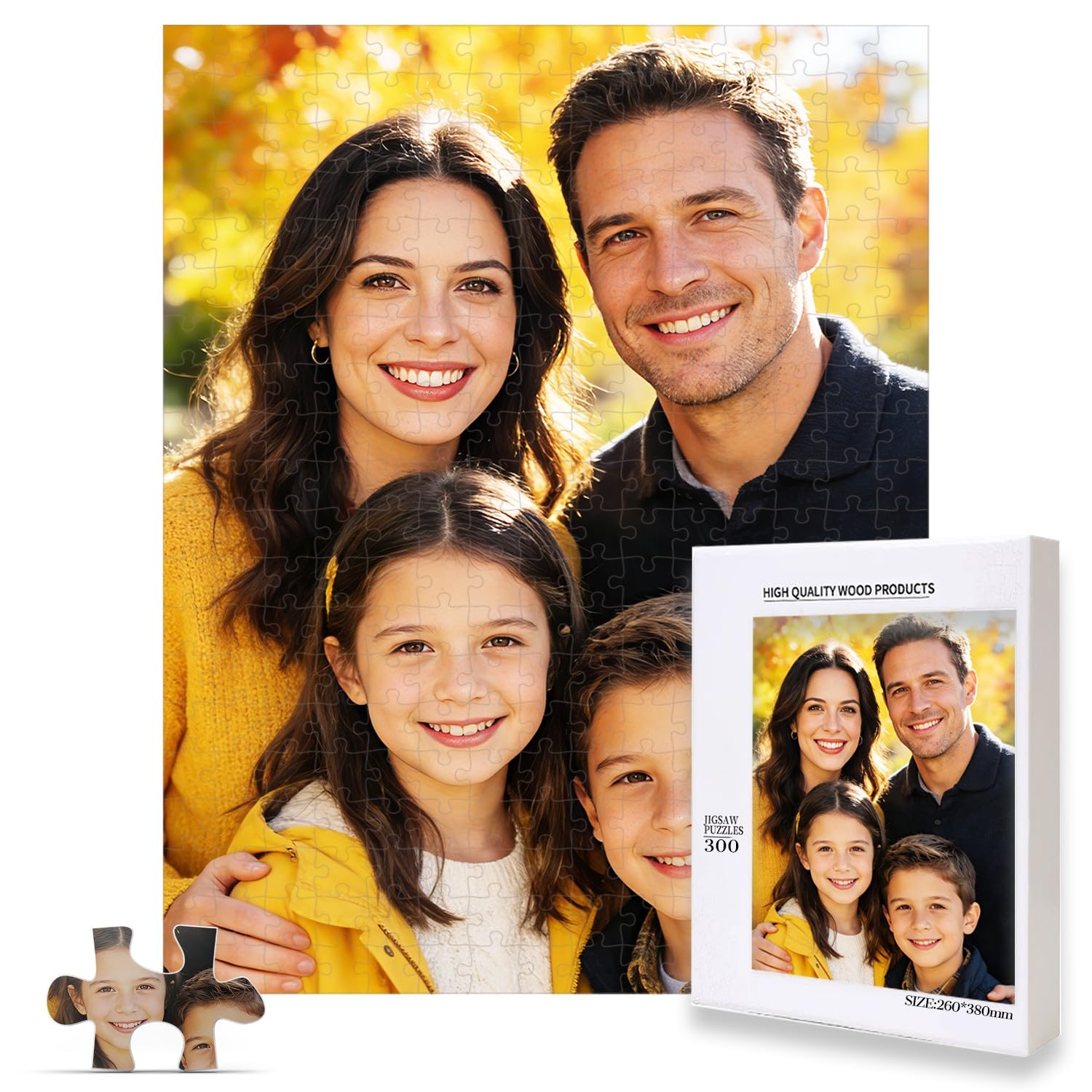 Custom Puzzle from Photo, Personalized Puzzle for Adults 120/200/300/500/1000 Pieces, Customized Jigsaw Puzzle Gift for Family, Wedding, Friend
