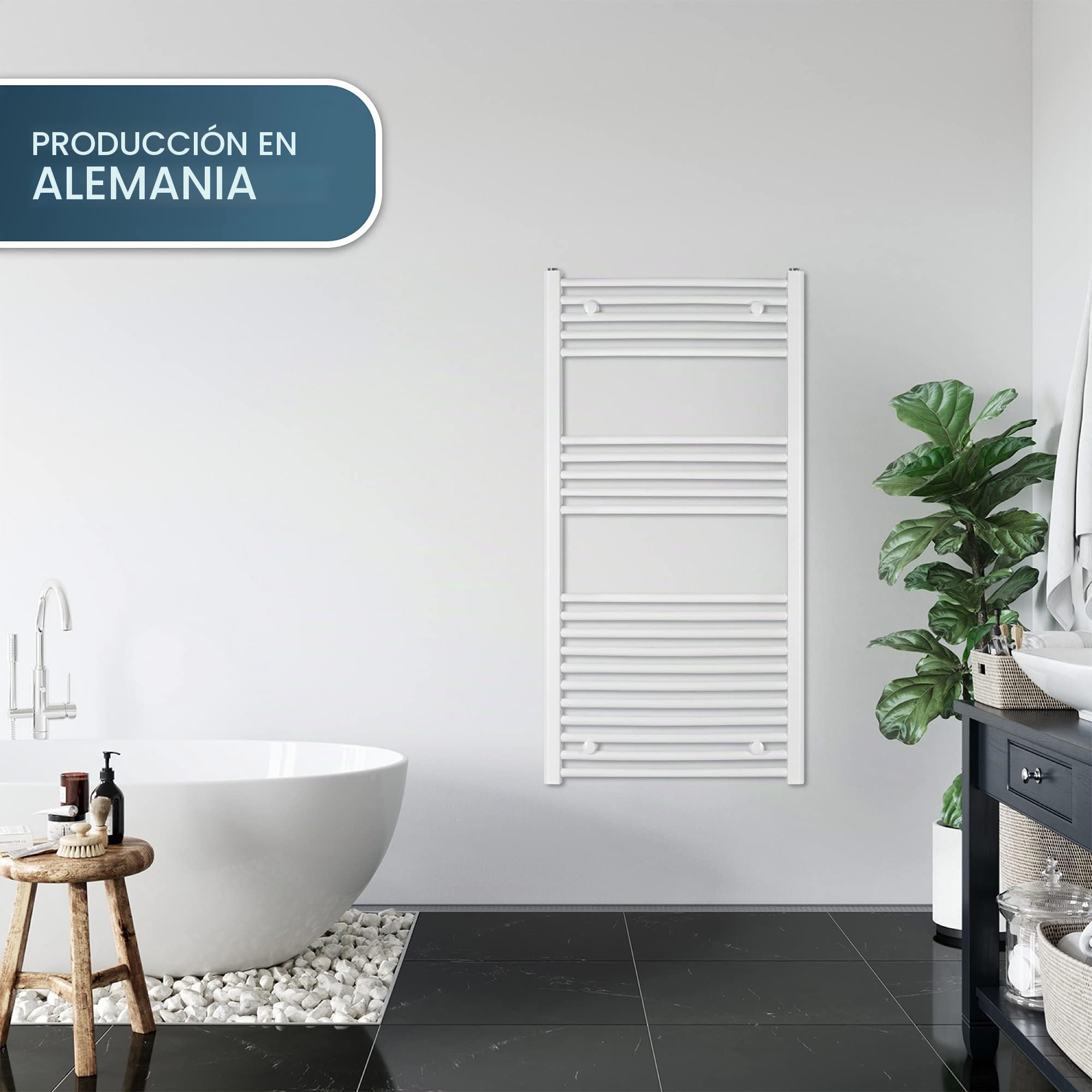 Radiador Toallero Eléctrico "Green " 1175h X 500b, con 4 Timer, Eléctrico Radiador Toallero Blanco Recto, Radiador Toallero Eléctrico, Radiador Toallero Eléctrico, Secador de Toalla