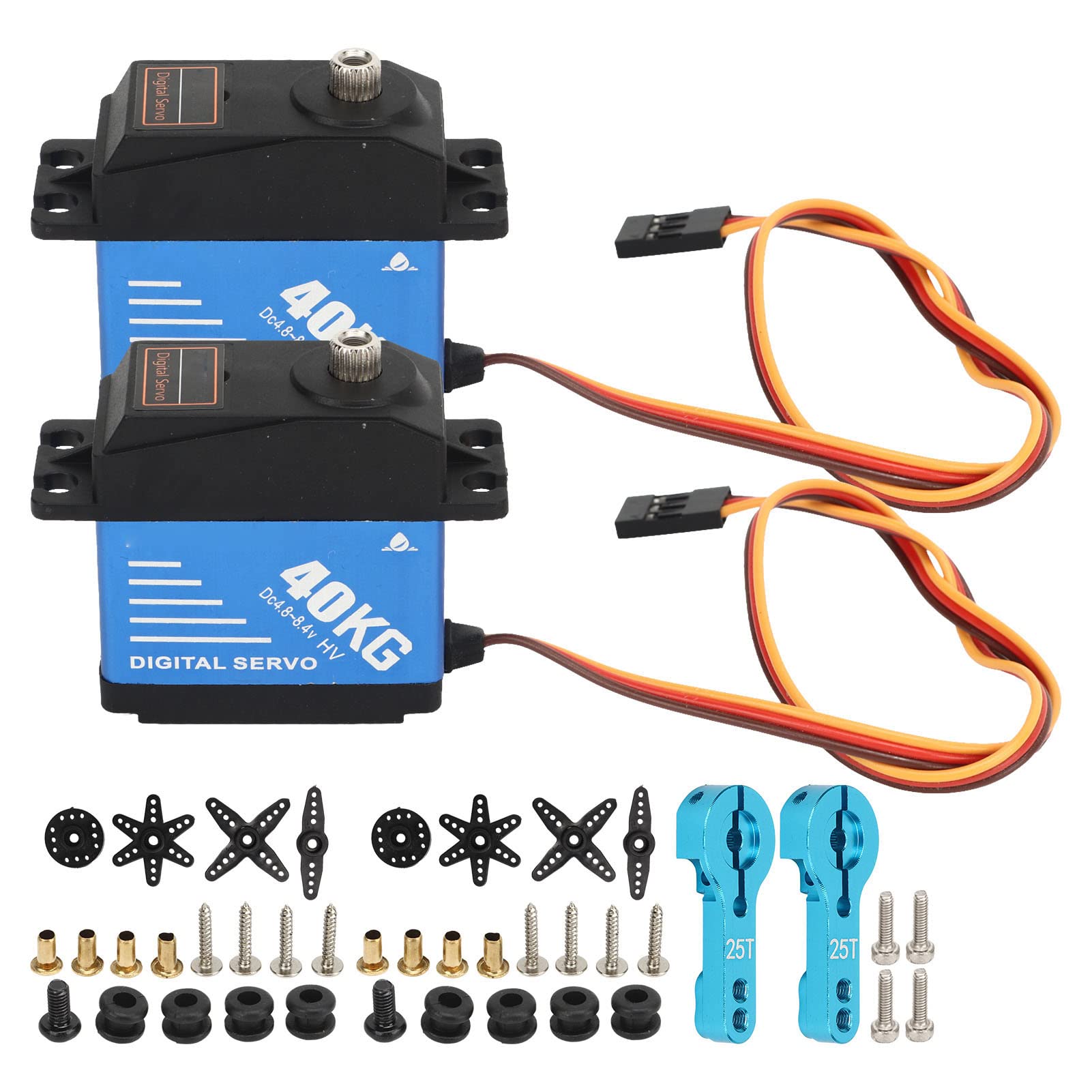 Servo de engranaje de metal resistente al agua de alto par de 40 kg para coches RC 1/10 1/8