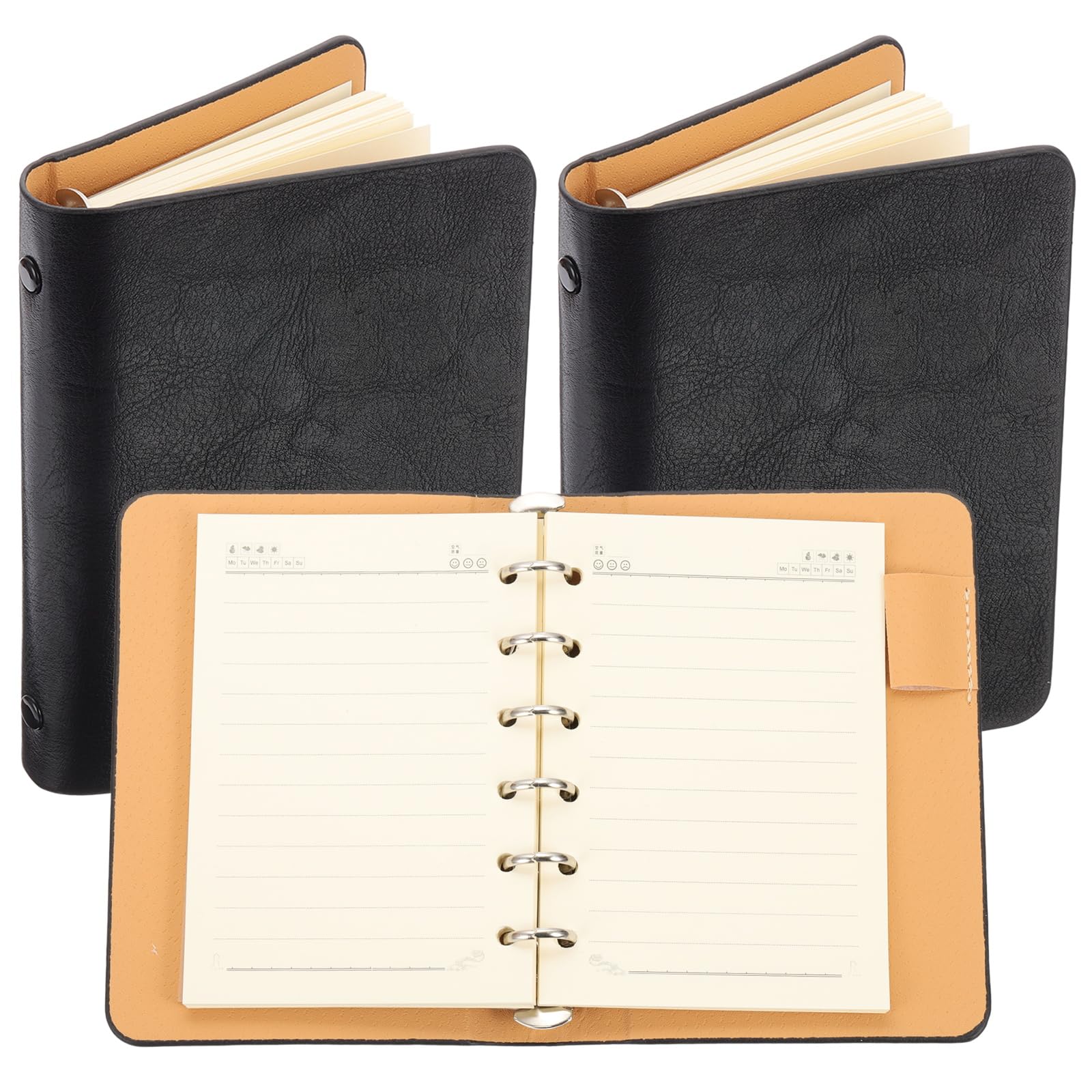 Amazon | PATIKIL 6リングバインダーカバー、2パックA7レザーノート