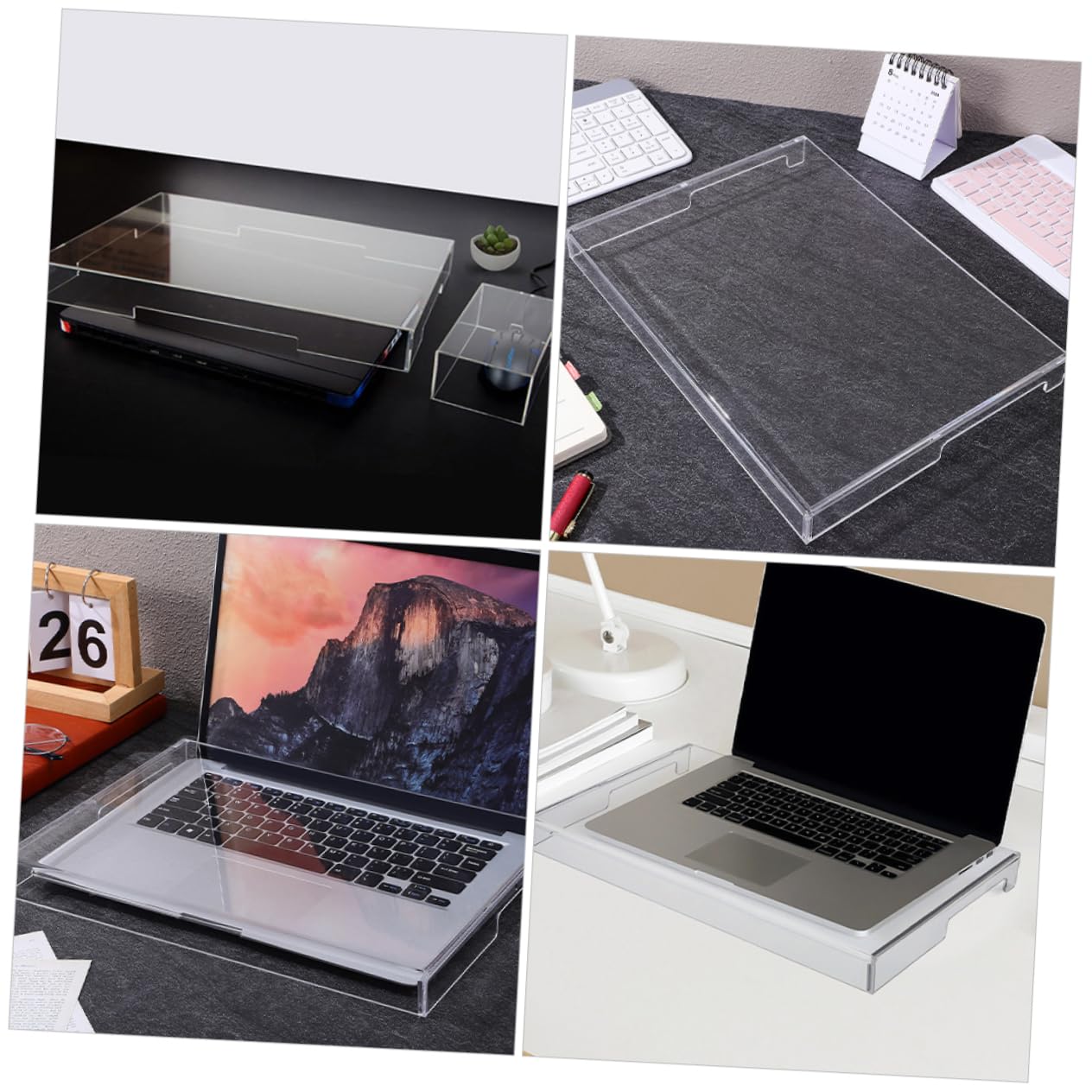 Copertura per Tastiera in Acrilico Trasparente Protettiva | Keyboard Desktop e Notebook, Antigraffio, Uso in Ufficio e Casa, Design Minimalista