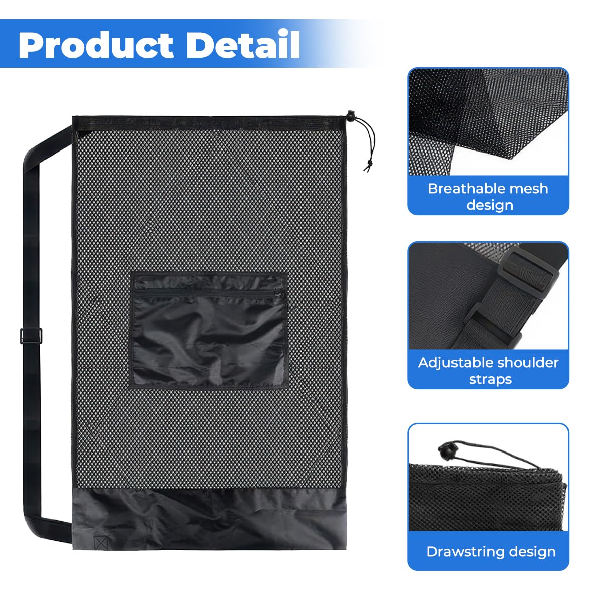Bolsa Red Grande 93x62 cm para Balones de Baloncesto Fútbol Voleibol, Heavy Duty con Cordón Ajustable