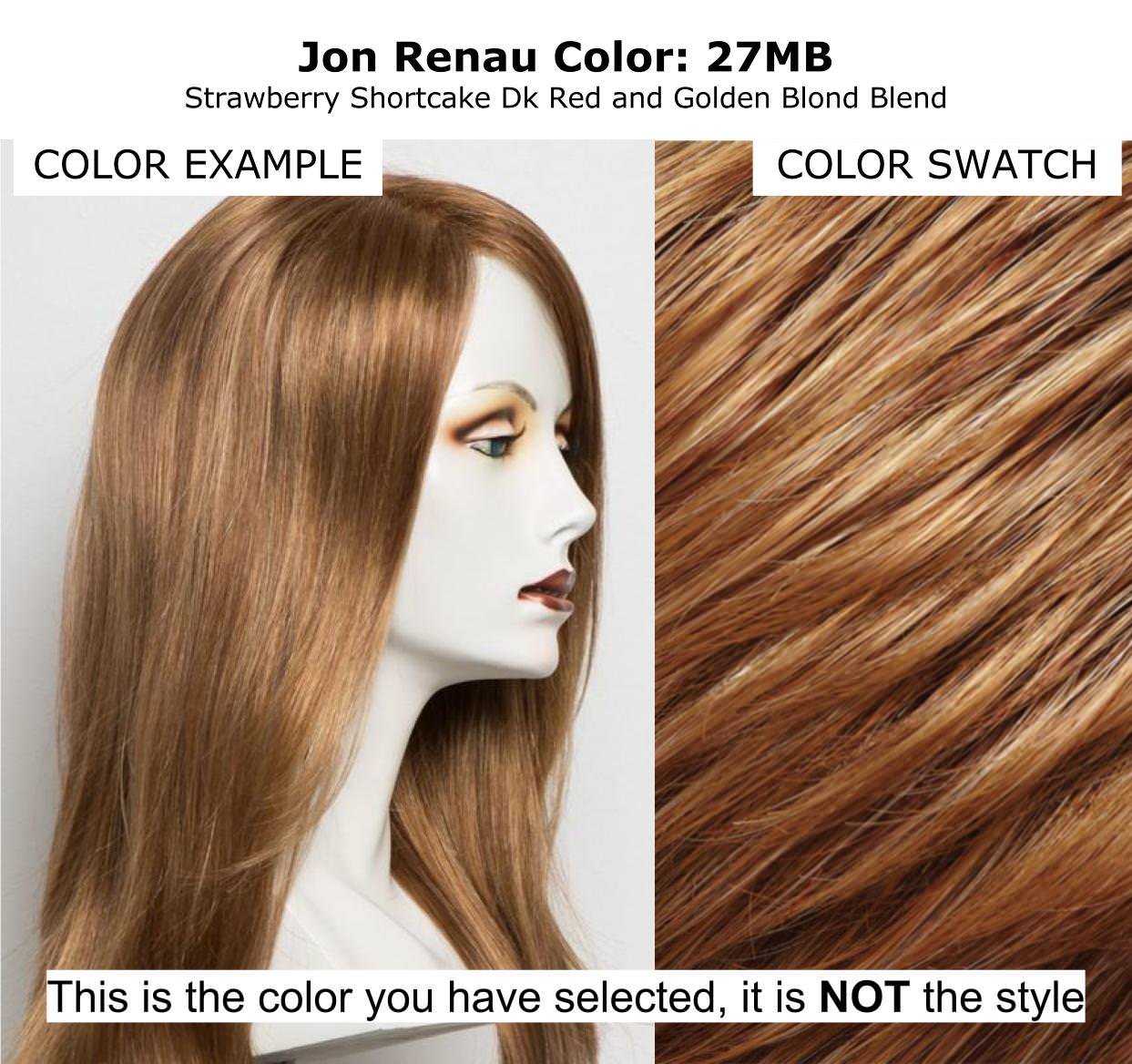 Bundle - 2 Items: Cameron Lite Petite Wig by Jon Renau (item#1), Christy's Wigs Q & A Booklet (item#2) - Color: 27MB