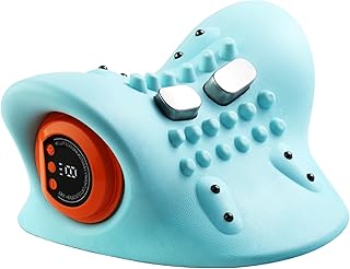 Neck Massager 2025, Neck and Shoulder Traction Relaxer, Portable Neck Massager with Remote Control - Heat/Vibration/Deep Tissue Modes, Portable Pillows for Pain Relief and Muscle Relax
