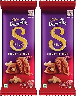 Cadbury Dairy Milk Silk Fruit and Nut Chocolate Bar, 129 g (Pack of 2)