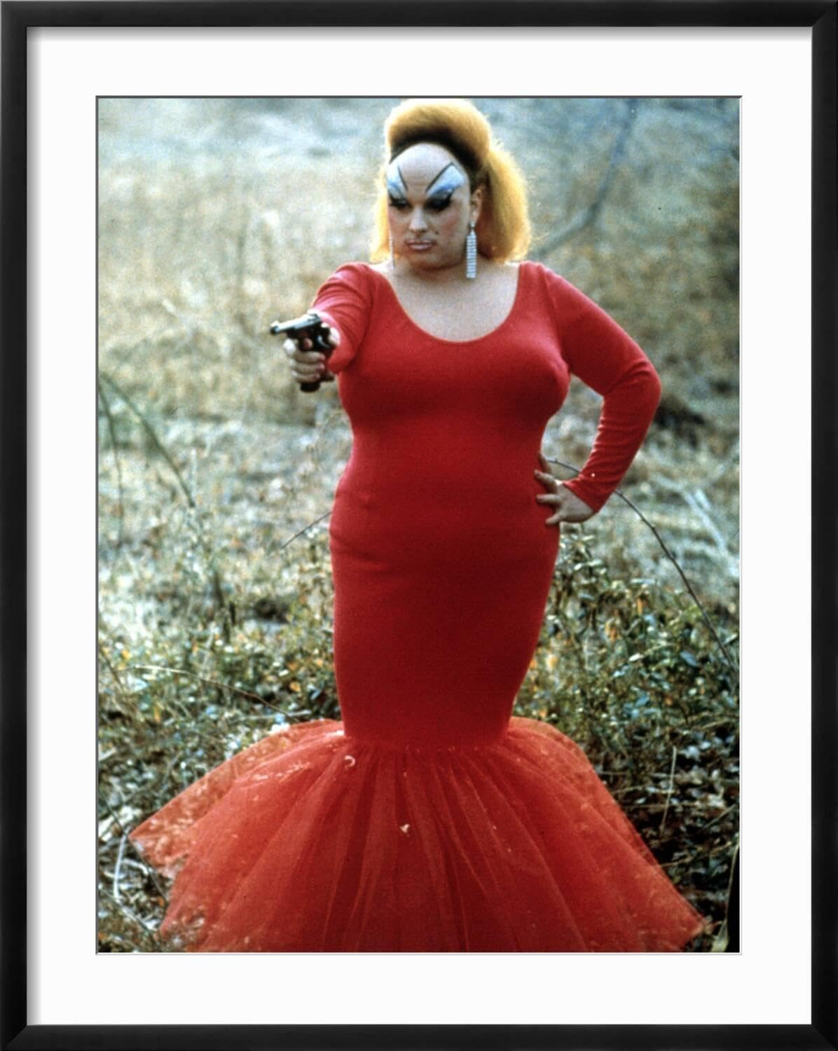 ART.COM Wall Photo Pink Flamingos, Divine, 1972 on Black Frame, 23