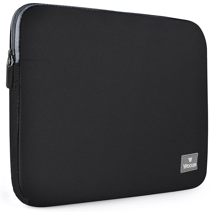 Wooum 15.6 Inch Laptop Sleeve Laptop Cover, Laptop Soft Pouch for Mac-Book, Chrome-Book, Kindle, All Major Brands Laptops and Tablets, Ultra-Book and Note-Book up to 15.6 inch (Pack of 1 Black) at Rs. 198
