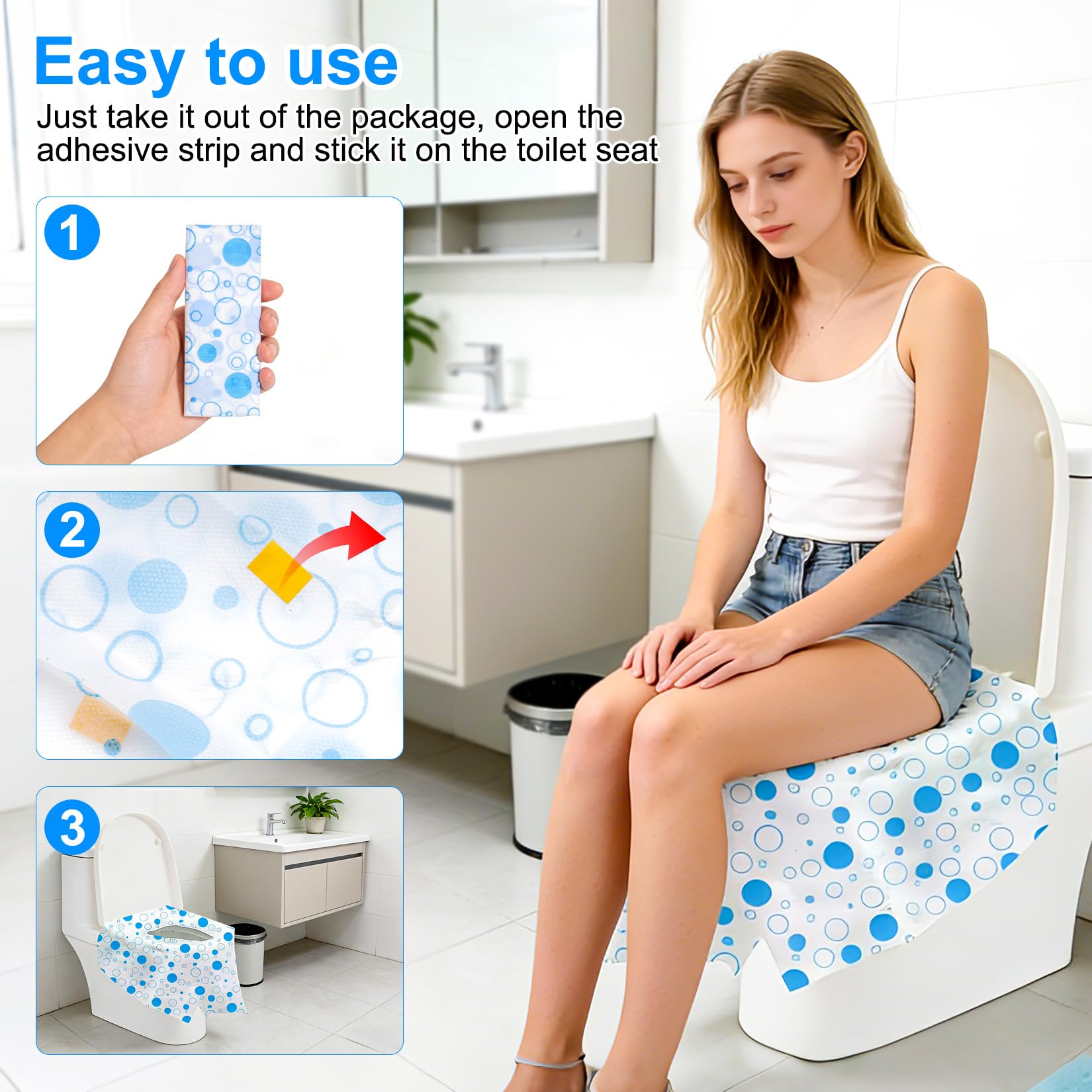 Copriwater Universali 620x640 mm WC Usa e Getta Monouso da Viaggio Pubblici Ospedali Uffici