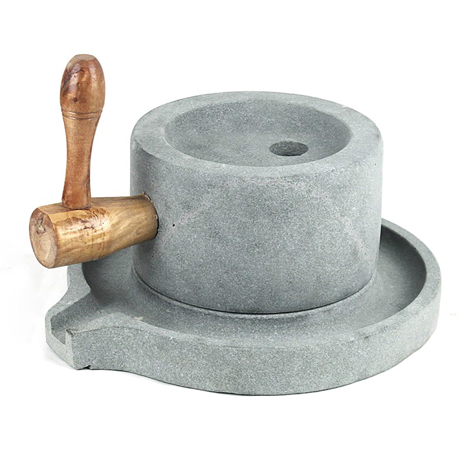 Paste Mill,Hand Stone Mill, Handmade Stone Mill Handmade Wheat Berry Grinder Bluestone, Smooth Powder Pulverizer for Grinding Dry & Wet Foods(20cm x 30cm (7 7/8)