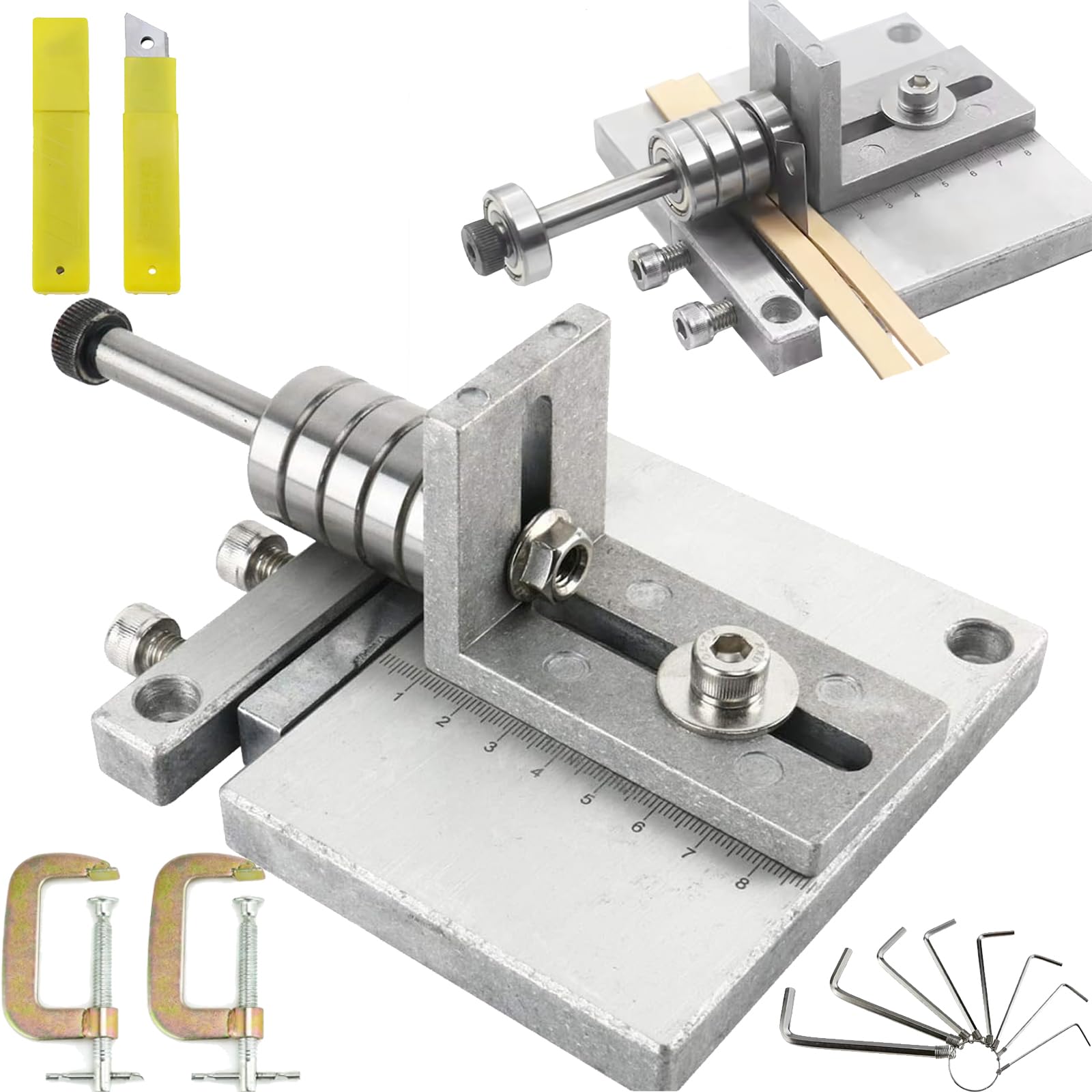 Macchina Per Il Taglio Pelle, Macchina Per Pelare Pelle Manuale In Acciaio Inossidabile Strumento Per Pelare Pelle Fai Te Precisa Con Spessore Regolabile Con 10 Lame Ricambio E 2 Clip A G Strumenti