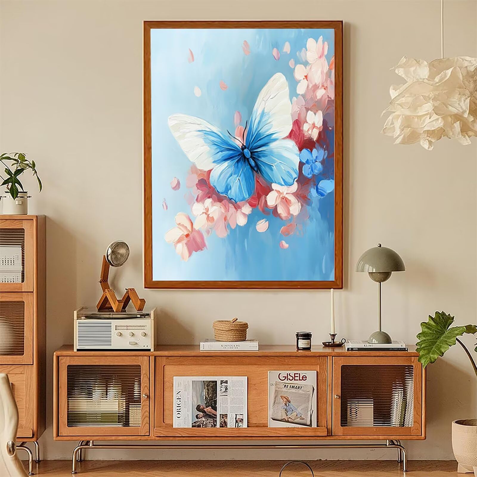 5D Diamond Painting Farfalla Diamond Painting Kit Completo, DIY Disegni con Perline da Attaccare Flower, Diamantini Crystal Art, Strass Ricamo a Punto Croce per Decorazione Casa 80x110cm 5-6562