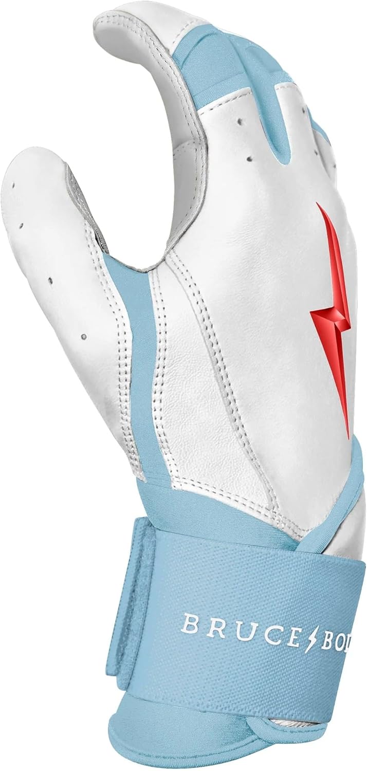 BRUCE BOLT Signature Series Long Cuff Batting Gloves - Ian Happ Edition - Happ White Youth Medium