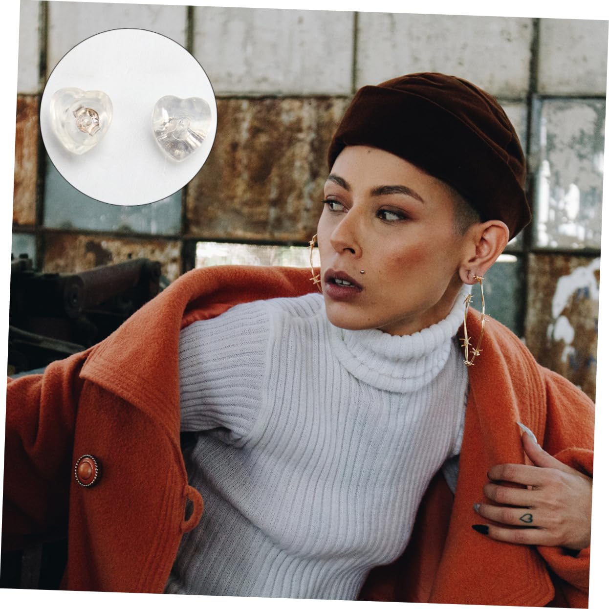 Healeved 20Pcs Mixed Color Fashionable Earring Caps Earring Plugs Comfortable Heart Shaped Accessories