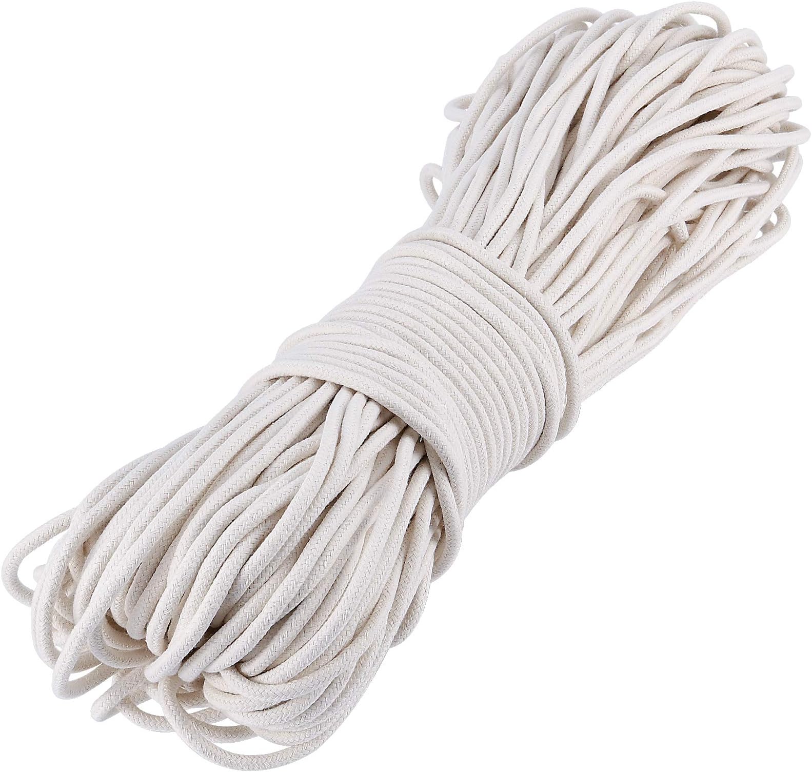 1/4 Inch 328 Feet White Clothesline Rope, Natural Cotton Rope, Craft Rope Braided Cord for DIY Craft Projects Self Watering Rope for Potted Plants